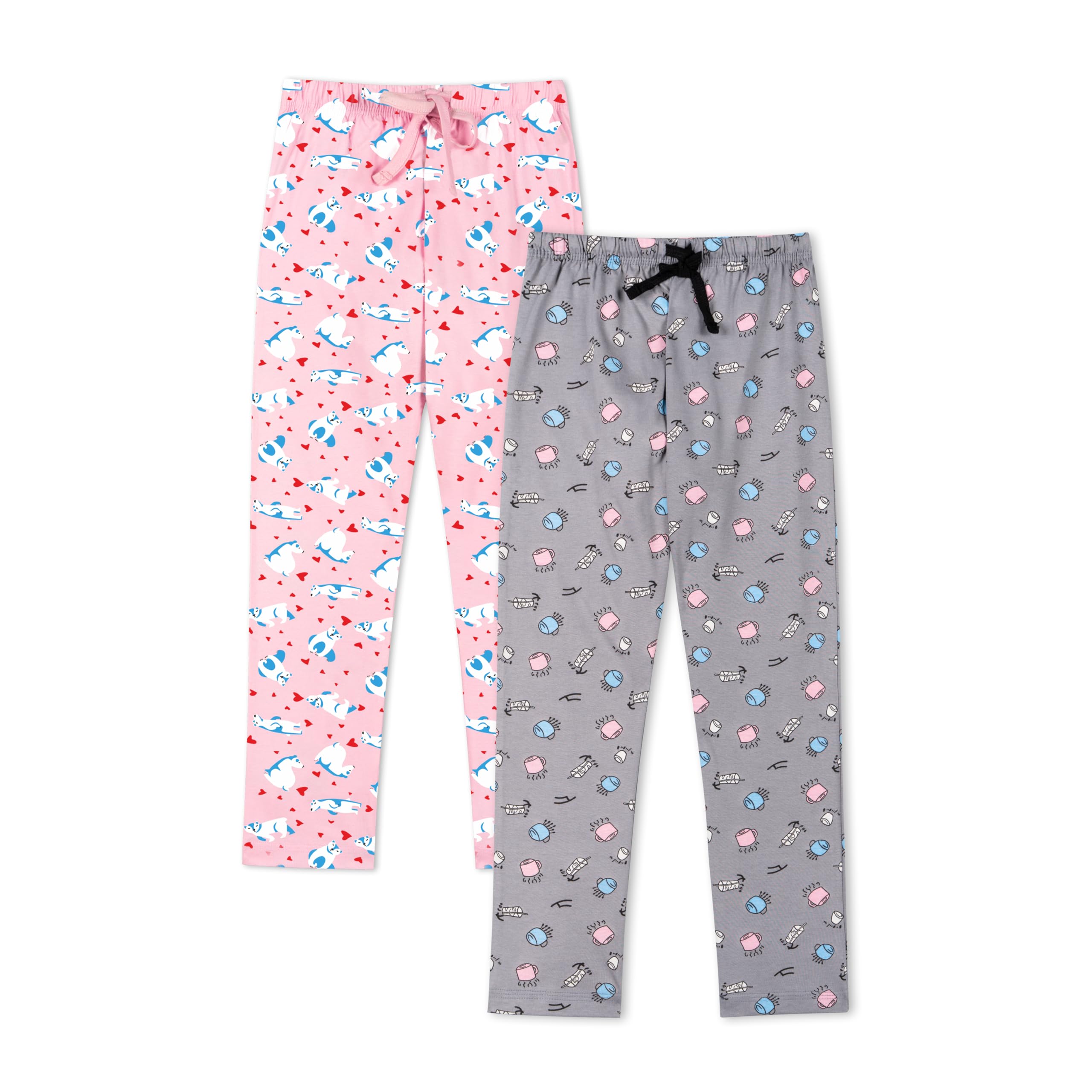 Girls Cotton All over Print Pyjama Pack of 2