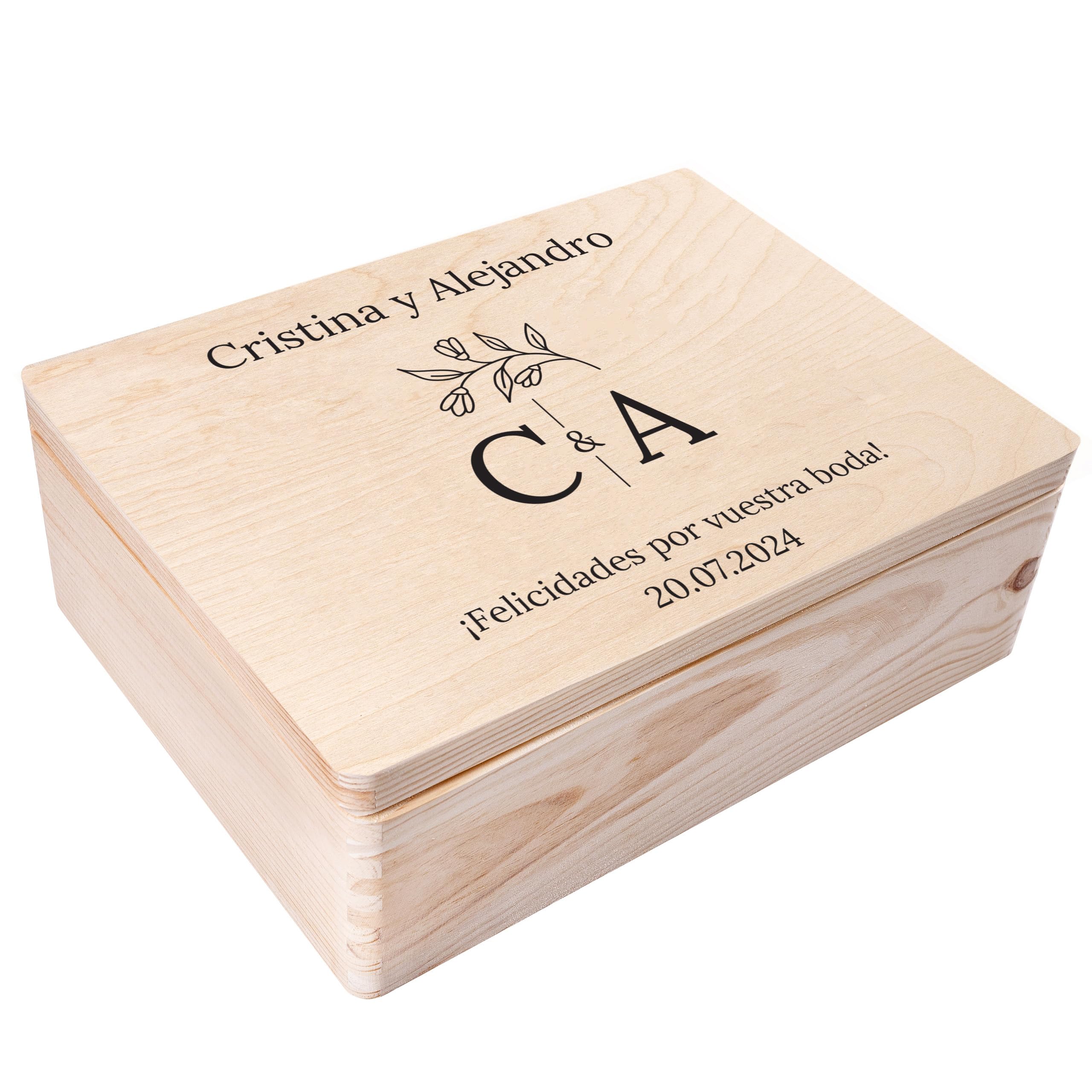 Creative DECO Personalizado Caja de Regalos Originales para los Novios Boda Regalo | Caja Madera de Recuerdos Especiales Personalizada | Personalizadas Personalizados | Parejas Aniversario Matrimonio