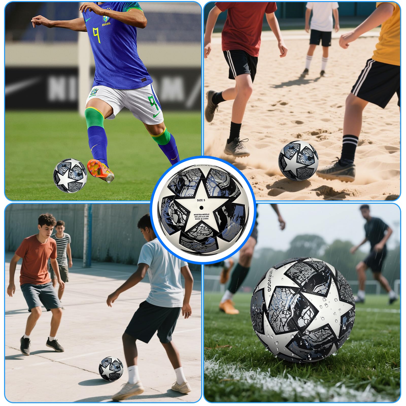 Fußball größe 5 Fussball Geschenke Jungen.fussbälle Fans lederfussball Liebhaber Ausgestattet mit Pumpe
