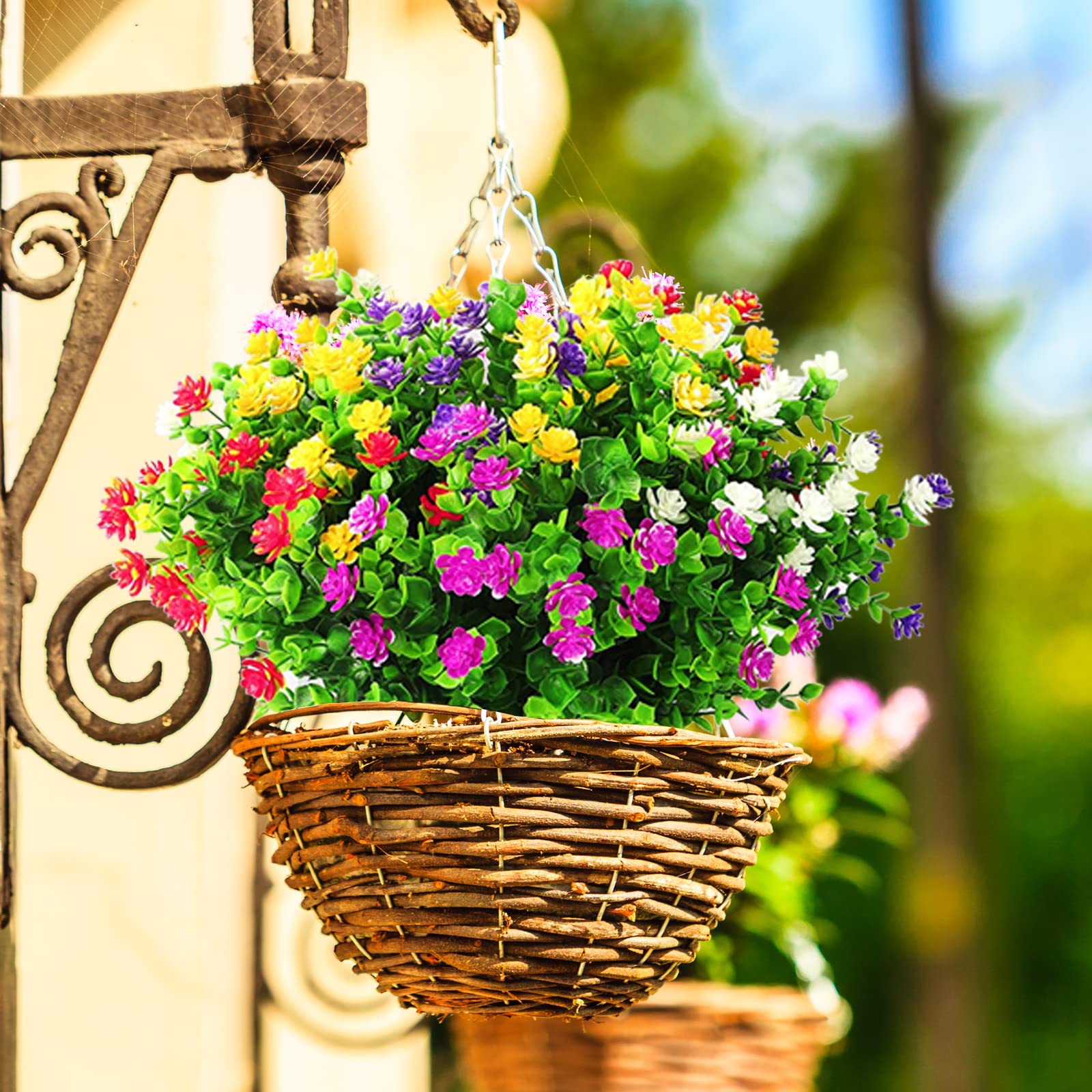 2 Fiori Artificiali Pendenti A Rampicante – Viola, Resistenti UV, Per Esterni E Interni – Decorazione Primaverile