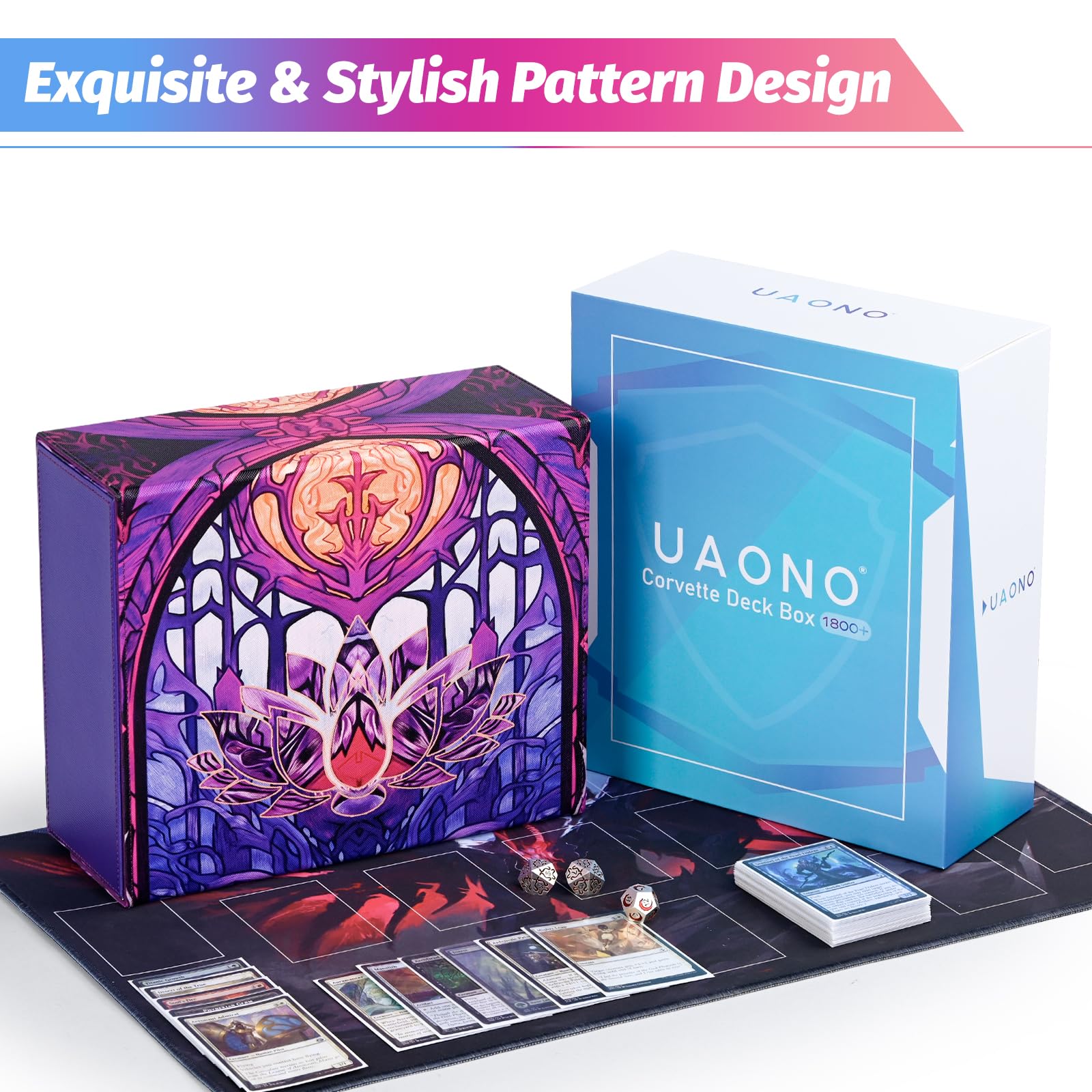 Boîte De Rangement UAONO Pour Cartes MTG – Capacité 2400 Cartes, Fermeture Magnétique, 6 Intercalaires Inclus
