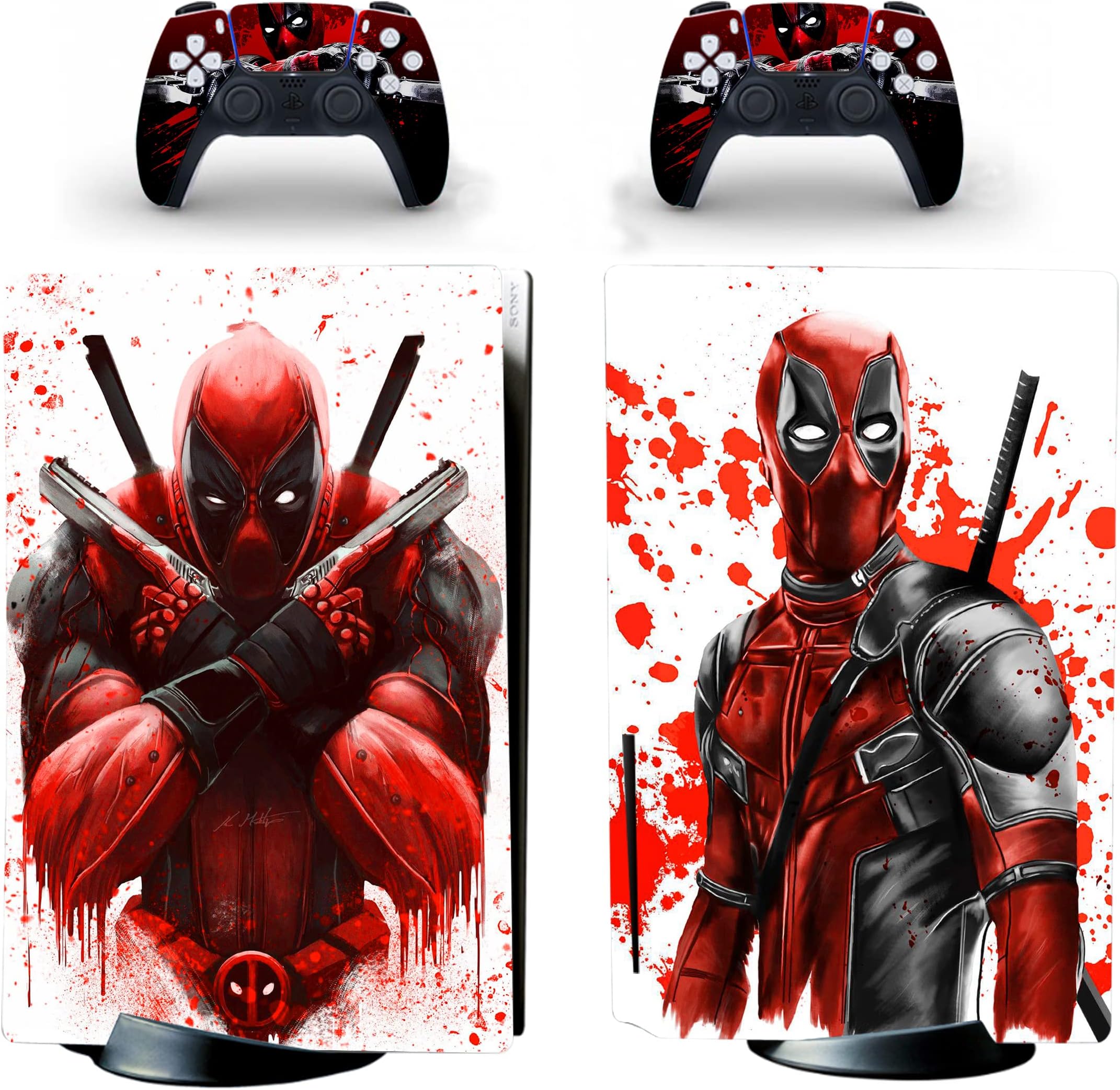 Standard Disc Console Skin Controllers Sticker Decals Compatible with PS5 Console and Controllers