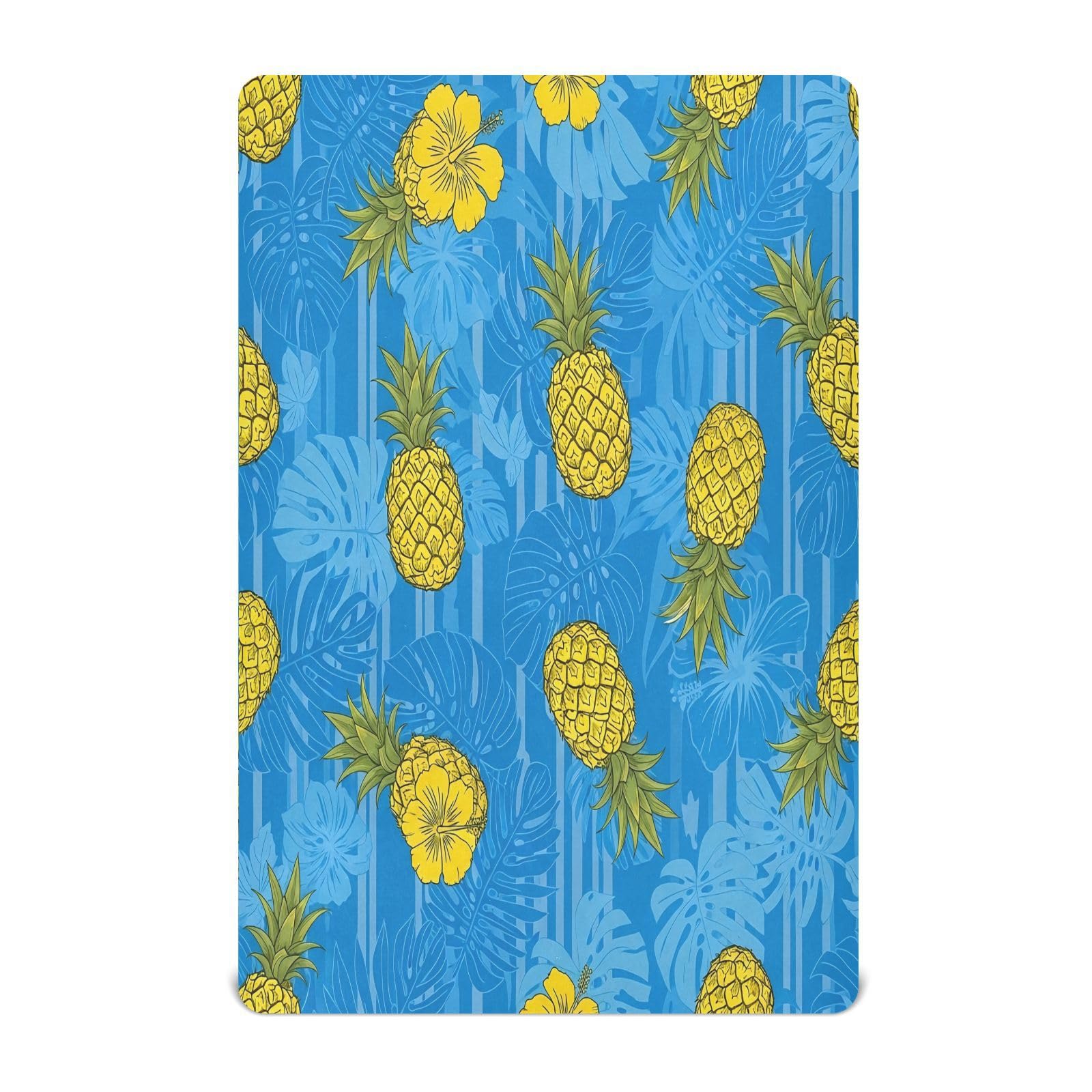 Ttgoth Pineapple Fitted Cot Bed Sheet 140x70cm Jersey Knit Baby Sheet Soft Breathable Stretchy for Standard Cot Bed Mattress, Unisex Boys Girls