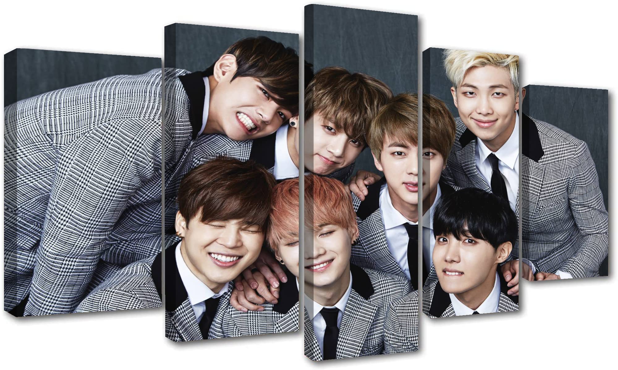 Amazon.com: Set 5 Canvas Print BTS Grey Suit Art for Living Room 