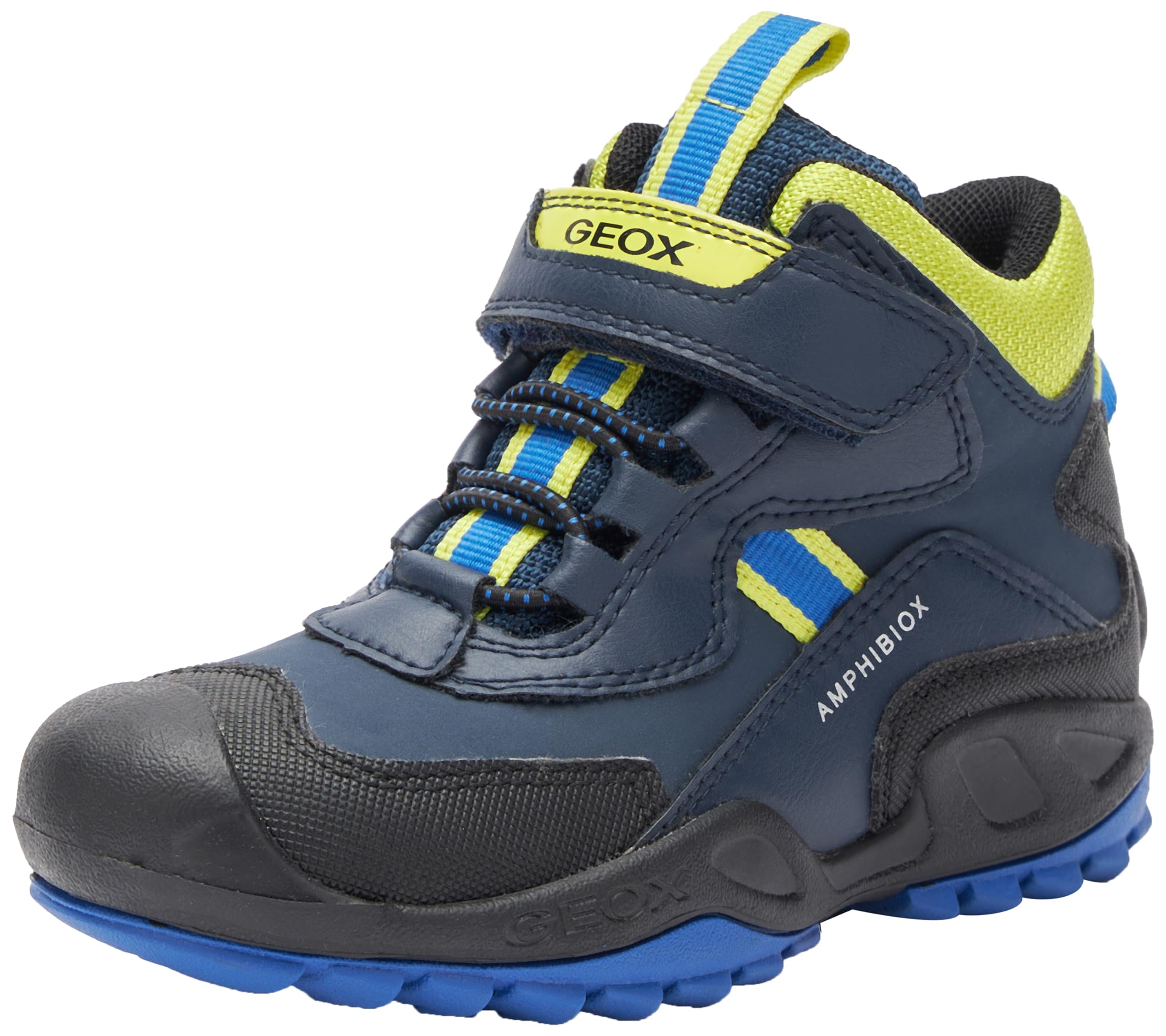 Geox J New Savage Boy B A Sneaker, Navy Lime Green, 11.5 UK Child