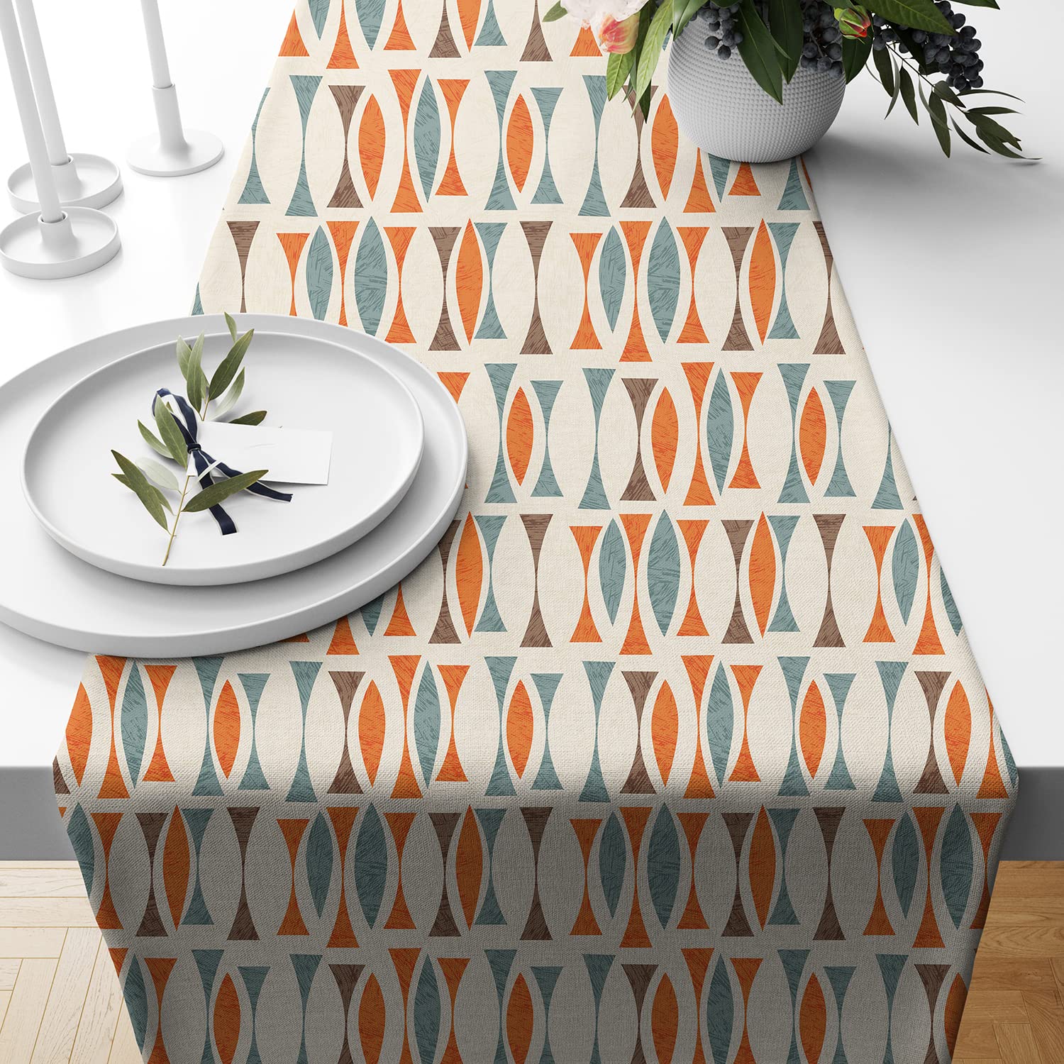 STITCHNEST Geometric Printed Poly Cotton Table Runner and Bed Runner (13 x 60)-image-0
