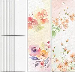 60 marcadores de página em aquarela, 63,5 kg/300 GSM, cartões de papel aquarela para pintura, projetos faça-você-mesmo (4,8 x 15 cm)