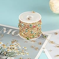 Vista 4 de Cadenas chapadas en oro de 16.4 pies para hacer joyas, cadena de diamantes de imitación de colores mixtos, pulseras, collar, cadena de tobillera, a