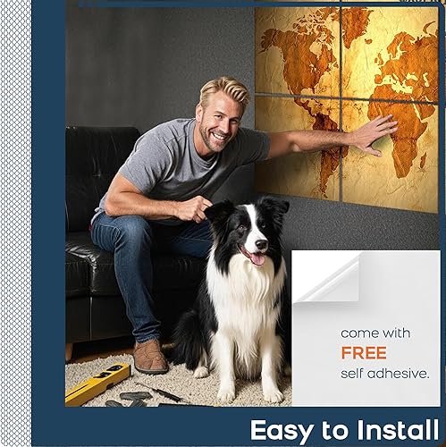 Miniatura 41 de BUBOS Paquete de 8 paneles acústicos artísticos insonorizados, paneles de pared de 47.2 x 31.4 pulgadas, paneles de pared acústicos decorativos