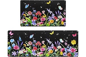 ASPMIZ Floral Spring Floor Mat Set for Kitchen