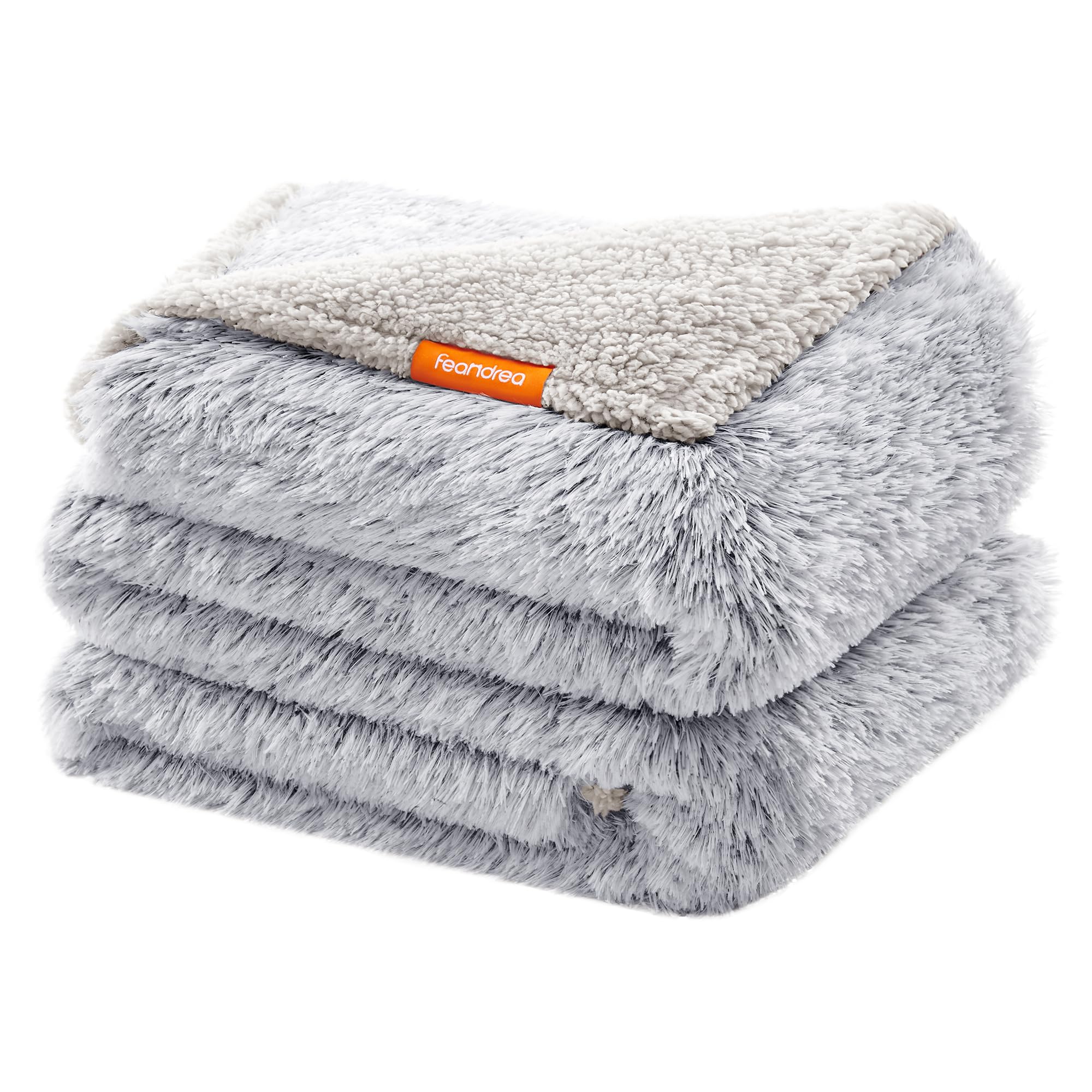 Feandrea Hundedecke, wasserdichte Decke, Langer Plüsch, für extra große Hunde, Menschen, Katzen, 229 x 203 cm, XXXL, Sherpa-Stoff, beidseitig verwendbar, Hundesofa Schutzdecke, Ombré-Grau PPB009GA01