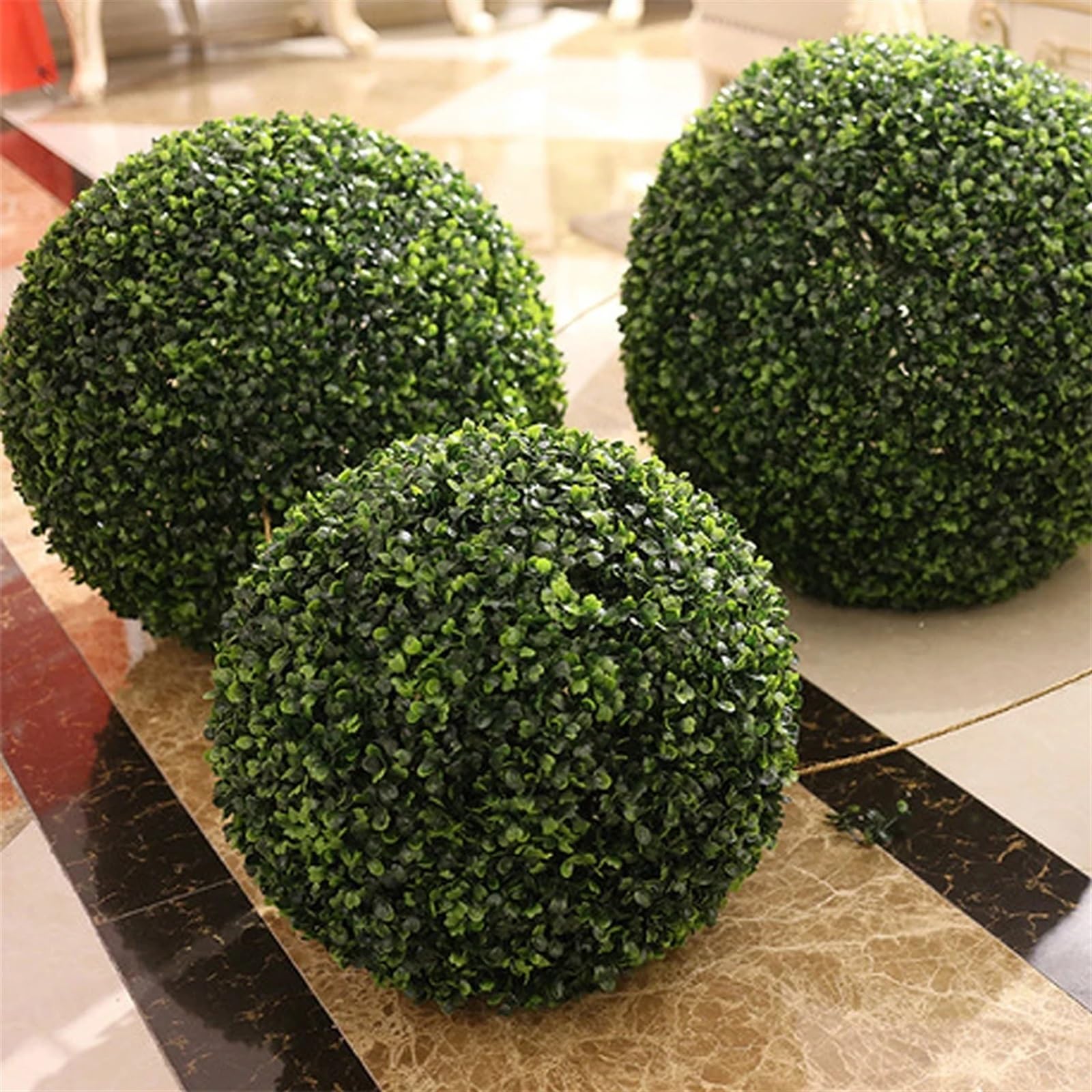 Palla Artificiale Foglia Topiaria Pianta artificiale verde topiaria palla piante finte palle di decorative for casa patio giardino balcone decorazione matrimonio puntelli(Green 15cm)