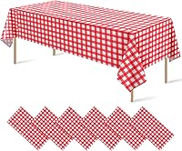 Vista 10 de Paquete de 16 manteles de plástico blanco para mesas rectangulares, manteles decorativos desechables blancos de alta calidad para fiestas, manteles