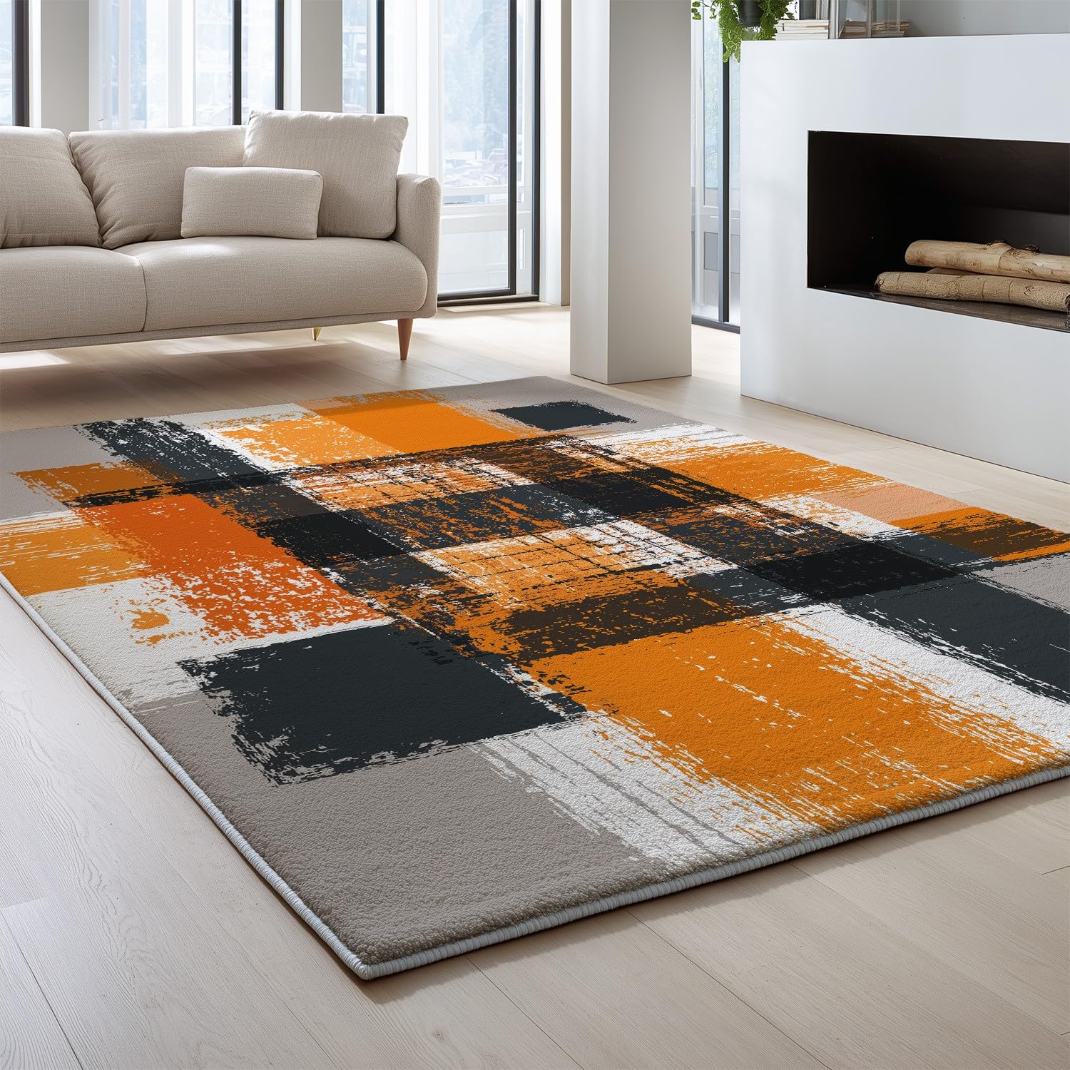 Generico 140 x 200 cm Dywan do salonu z krótkim włosiem, nowoczesny abstrakcyjny G geometryczny M otivo dywanik do sypialni, zmywalne dywaniki antypoślizgowe do salonu salonu łatwy do czyszczenia