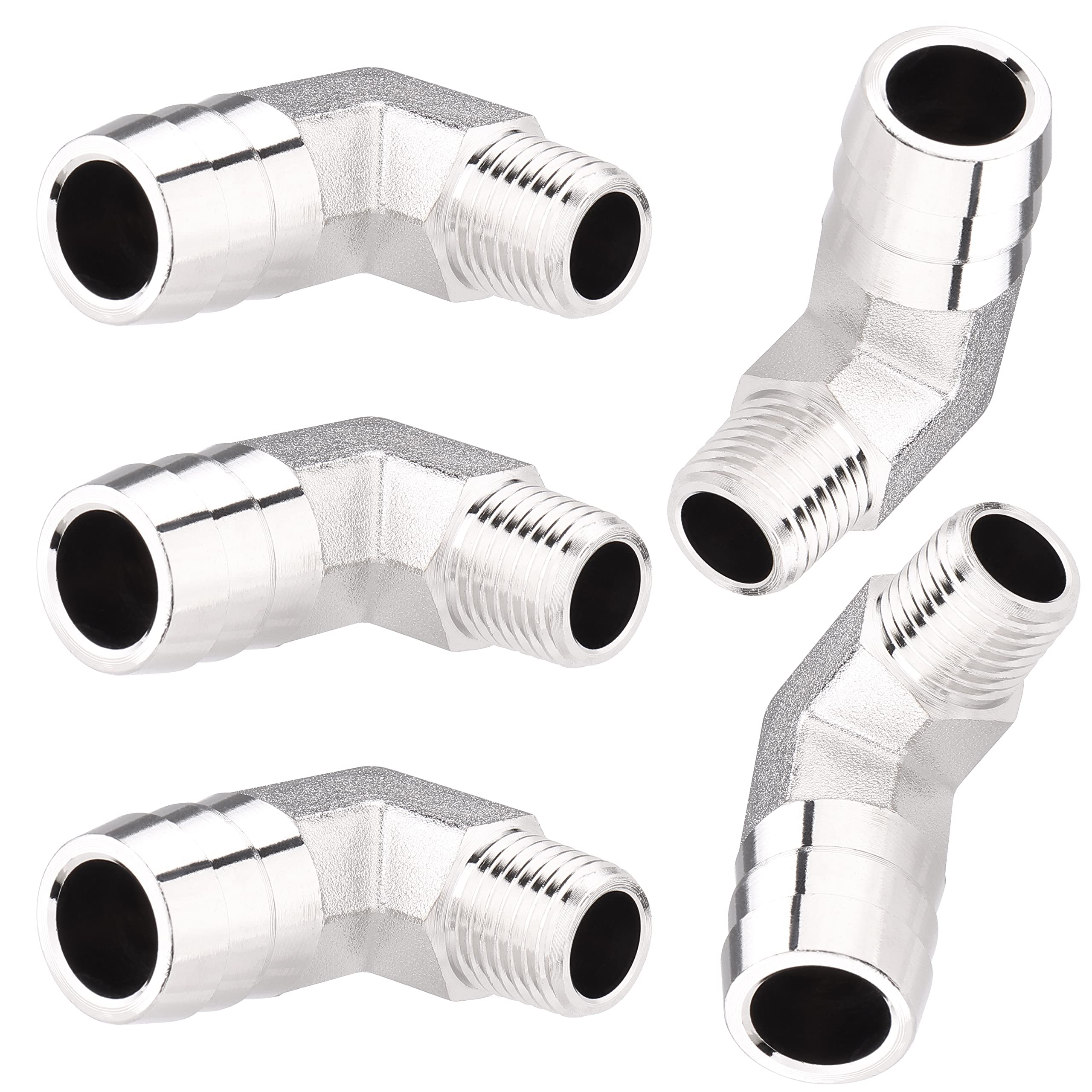 Raccord cannelé coudé 90 laiton nickelé pour tuyau 5/8 ID x 1/2 NPT marine