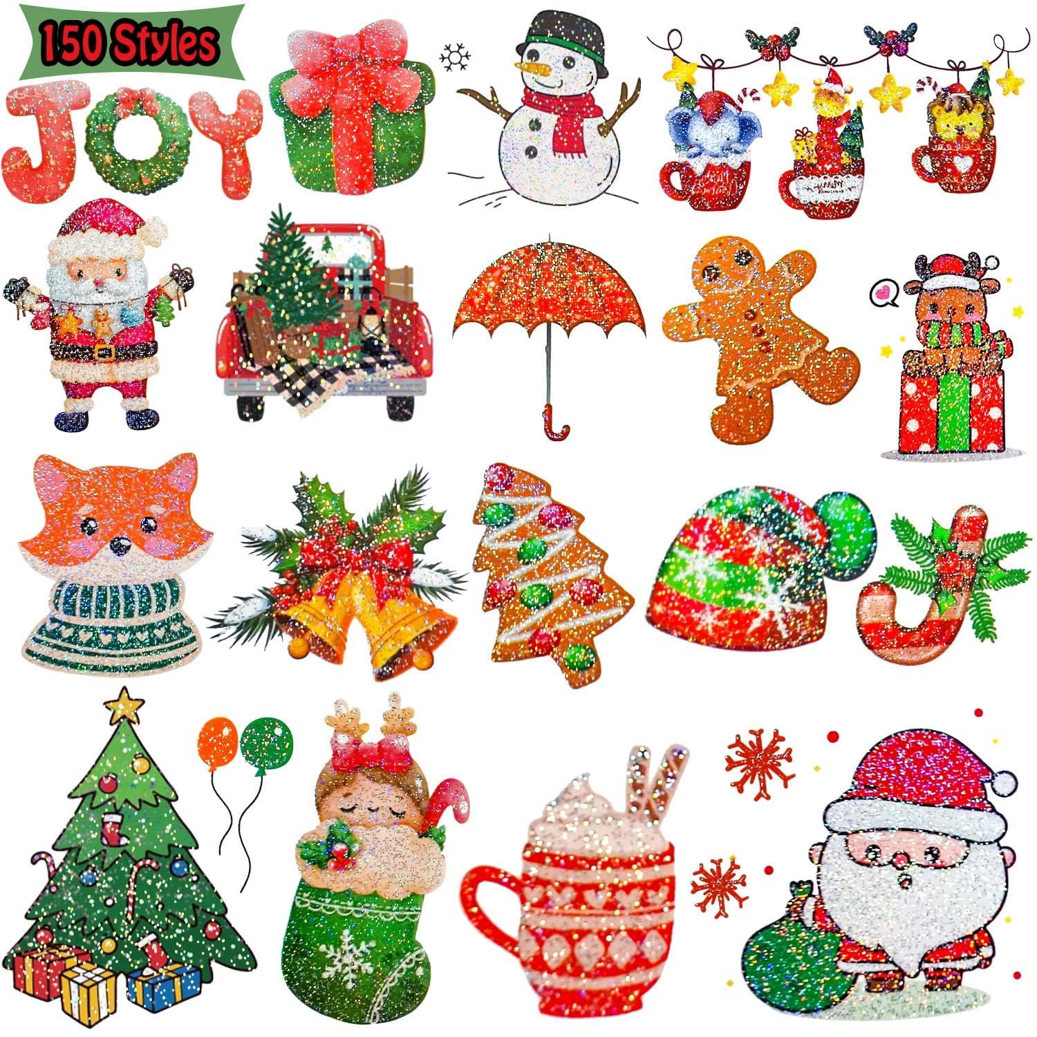 Leesgel Weihnachtstattoos für Kinder, 150 Stück GlitzerTattoo Temporäre Tattoos als Nikolaus Geschenke Kinder, für Weihnachtsdeko Adventskalender Füllung Geschenke