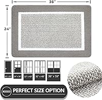 Vista 9 de REFETONE Indoor Doormat, Front Back Door Mat 20"x32" Absorbent Rubber Backing Non Slip Door Mats, Machine Washable Low-Profile Entry Rug, Resist Grey