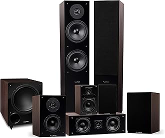 Fluance Elite High Definition Surround Sound Home Theater 7.1 Speaker System Including Floorstanding Towers, Center Channel, Surround, Rear Surround Speakers, and DB10 Subwoofer - Walnut (SX71WR)