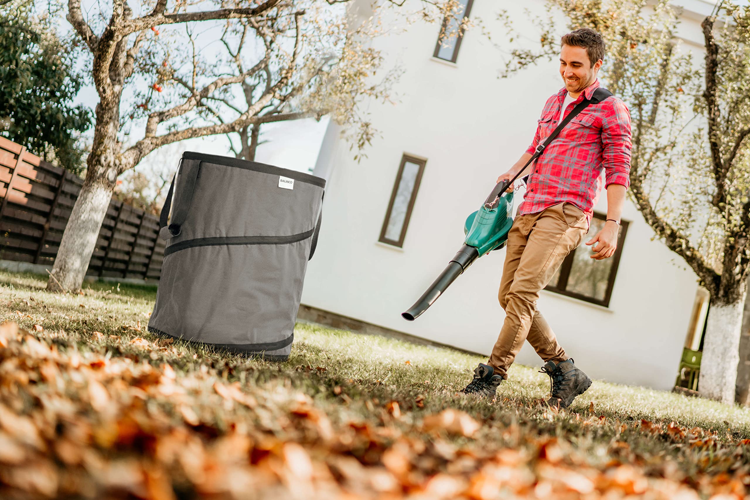 3x 170 litri sacco pop-up per rifiuti da giardino grigio autoportante e stabile | sacco per foglie | sacco per rifiuti verde pieghevole, grande in poliestere estremamente robusto 220 g/m²