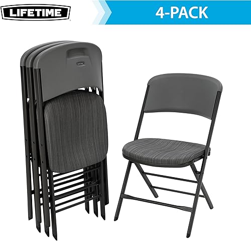 Miniatura 2 de Lifetime Sillas plegables acolchadas de grado comercial, paquete de 4, gris urbano