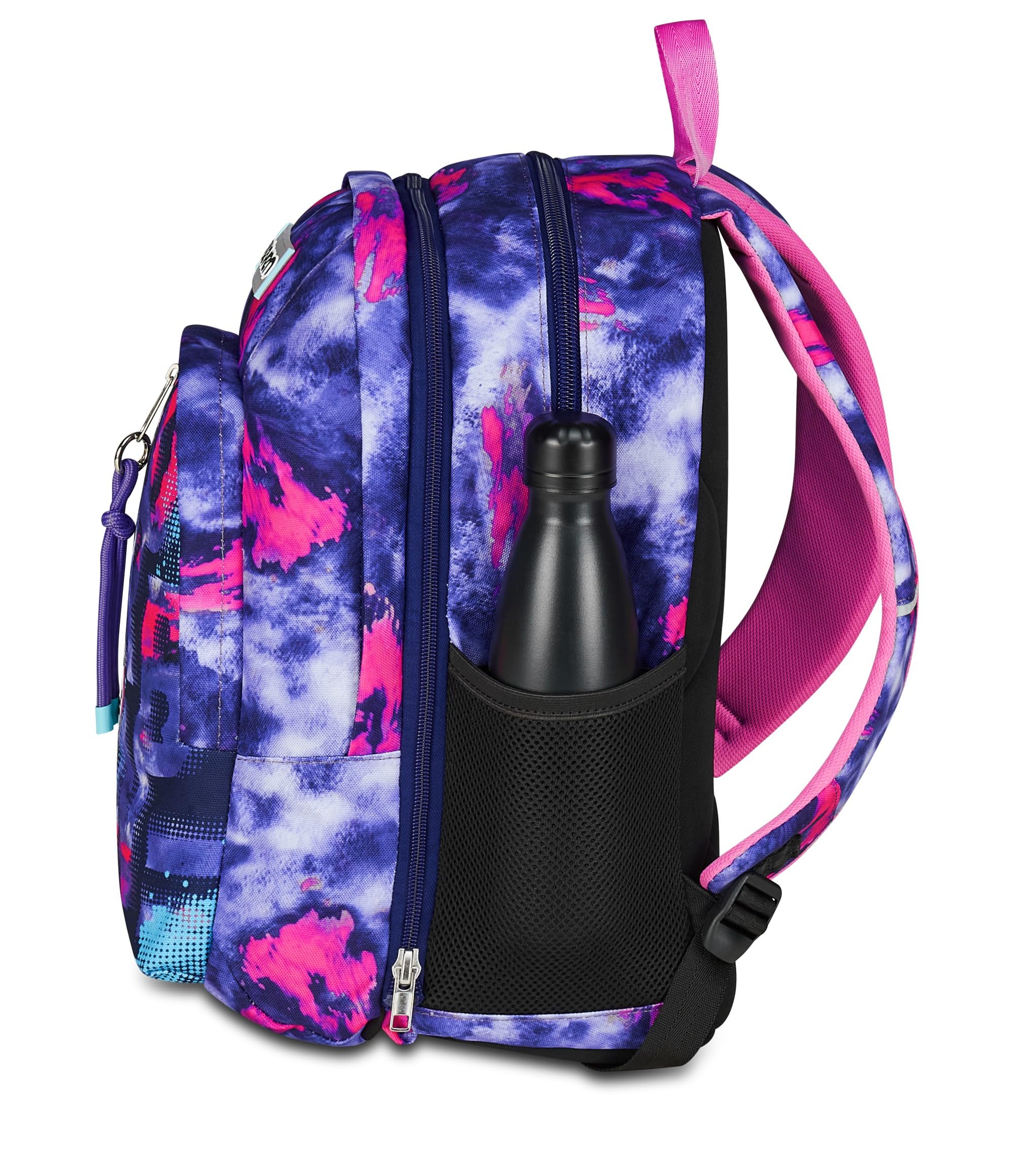 Seven Zaino Scuola Superiore Ragazza, Scuola Media, Dual Detach, Scomparto PC, Tasca Borraccia, Zainetto staccabile, Shady Dye Girl, viola