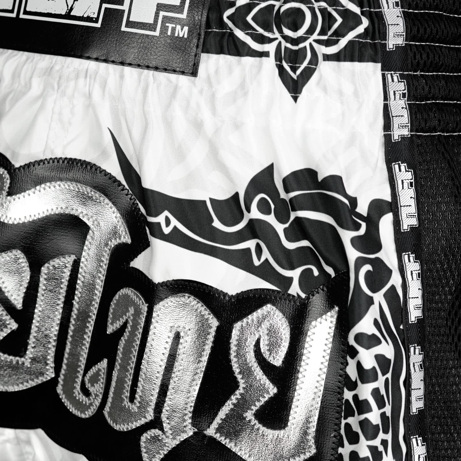 Tuff Sport Pantalones cortos retro de Muay Thai, pantalones cortos de boxeo, corte delgado, para artes marciales mixtas, kickboxing, entrenamiento, ropa de entrenamiento