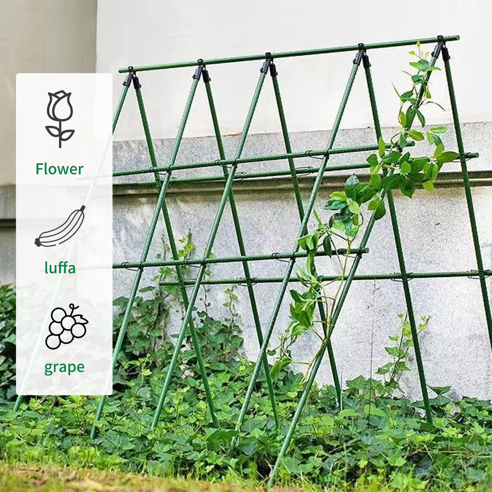Tomaten komkommers klimhulp 160 x 140 x 120 cm - U-rankrooster metalen
