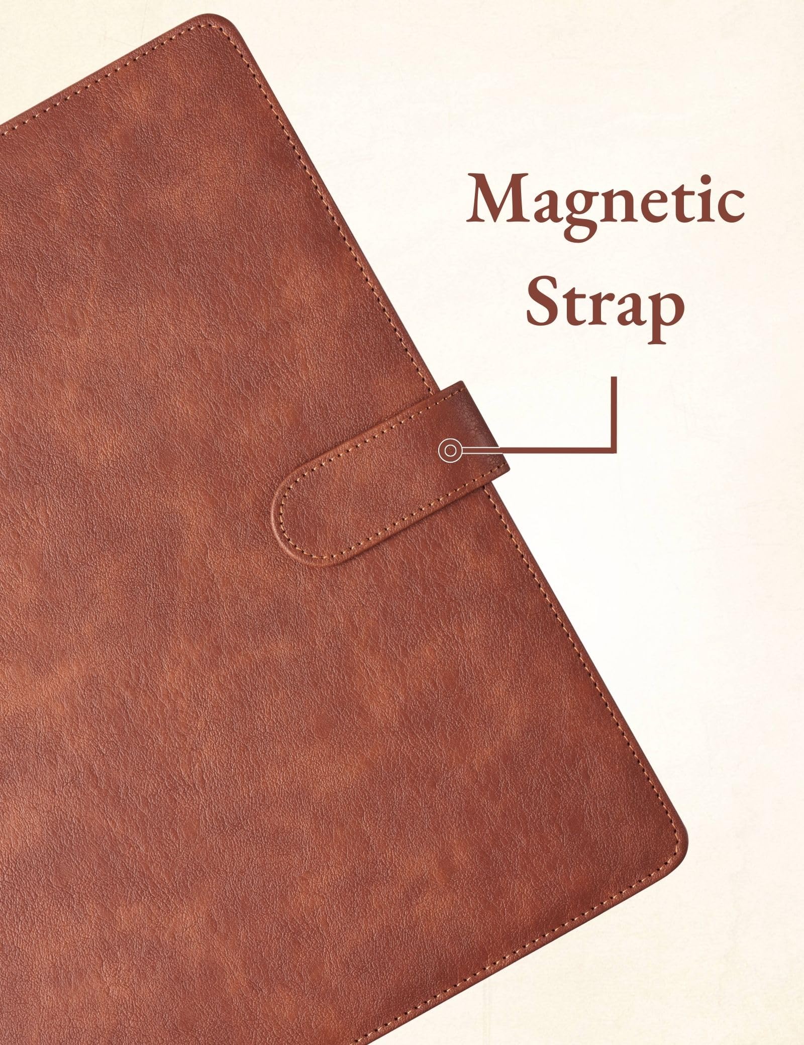 Mymazn Padfolio Portfolio Folder, Faux Leather Interview Resume Folder with Document Organizer & Business Card Holder, Letter-Sized Notepad Legal Pad Holder for Men Women (Dark Brown)