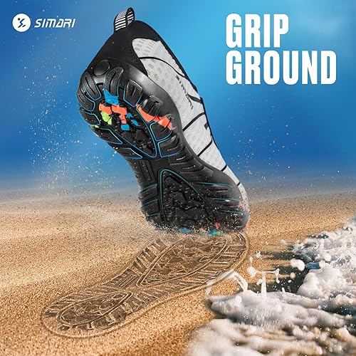 Miniatura 6 de Simari Zapatos de agua para mujer, hombre, natación, playa, piscina, deportes acuáticos, secado rápido, estilo descalzo, buceo, surf y caminar