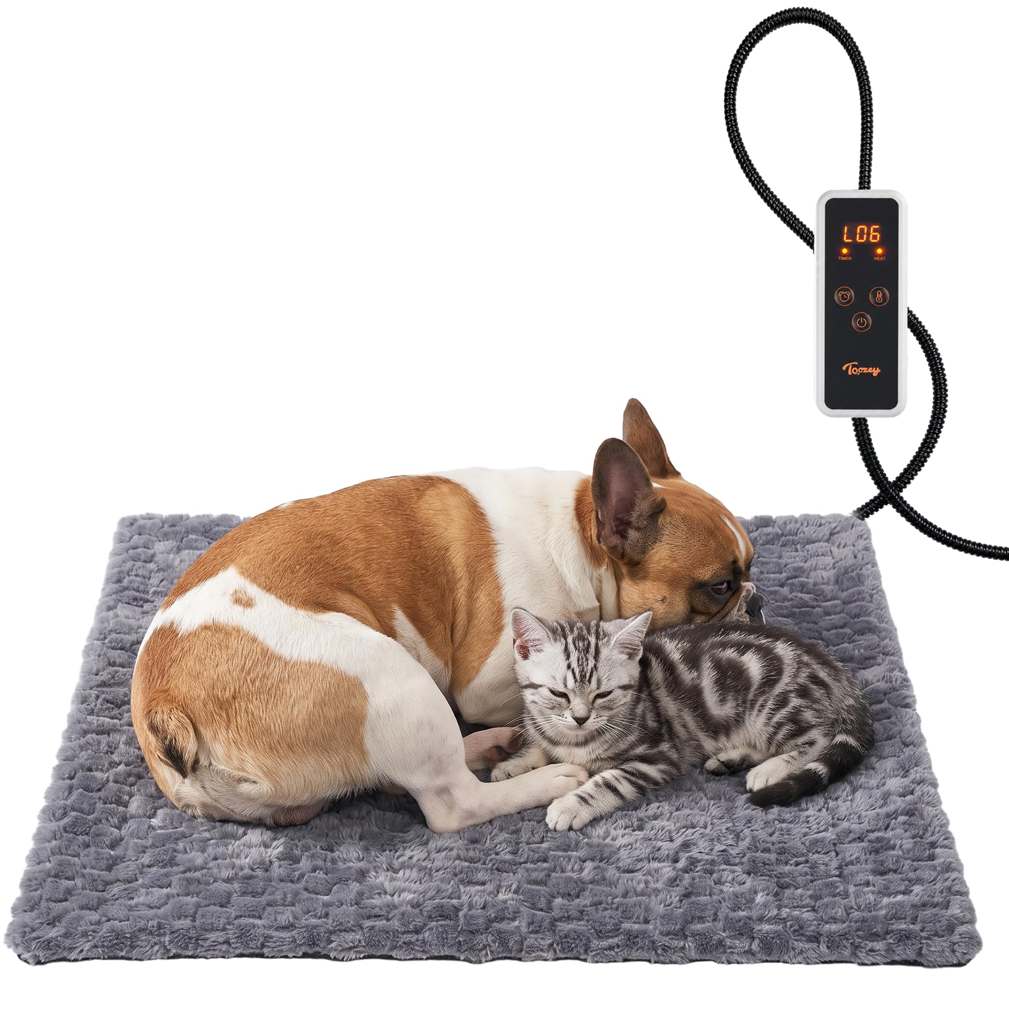 Toozey Heizmatte Katze Hund, Heizdecke, 6 Heizstufen und 6 Timer, 70x50 cm