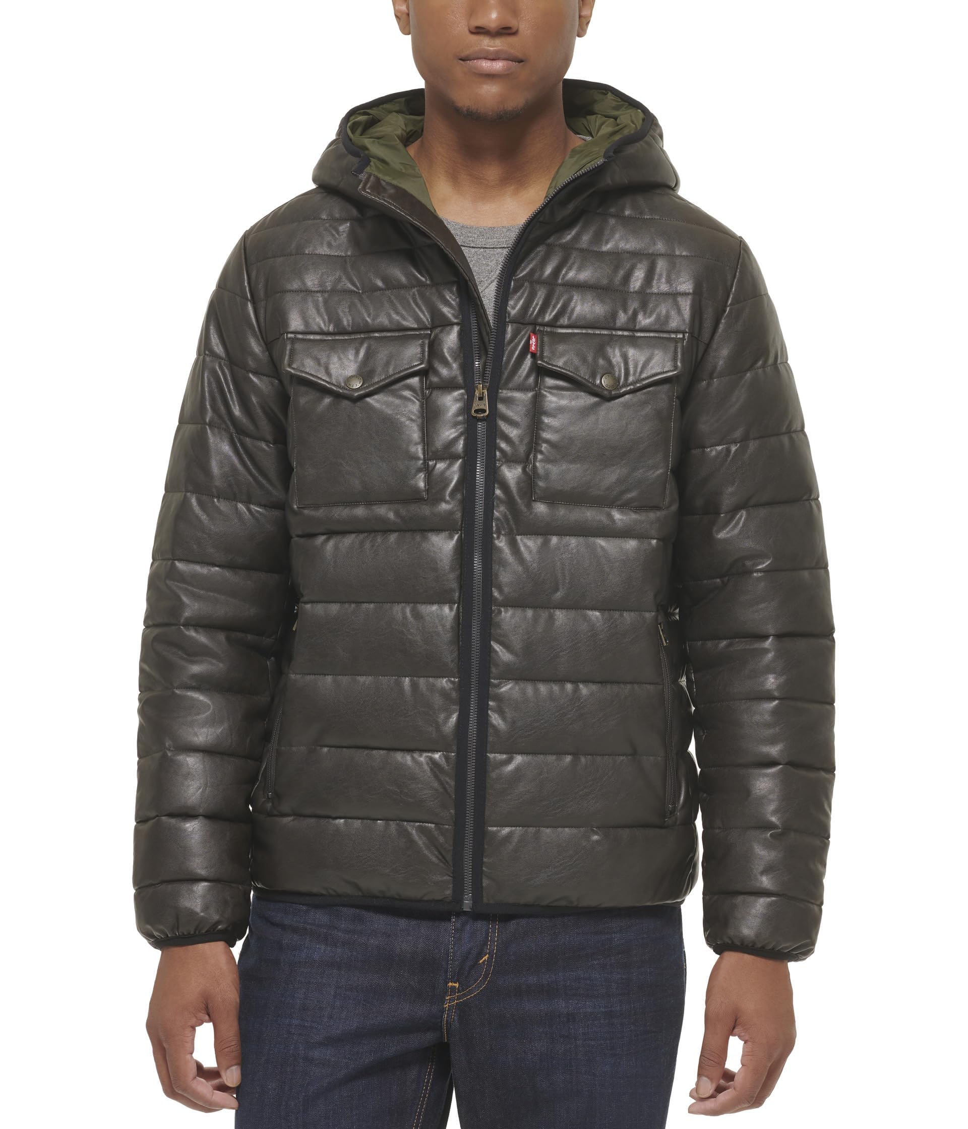 Levi's Men's Water Resistant Hooded Puffer Jacket Coat