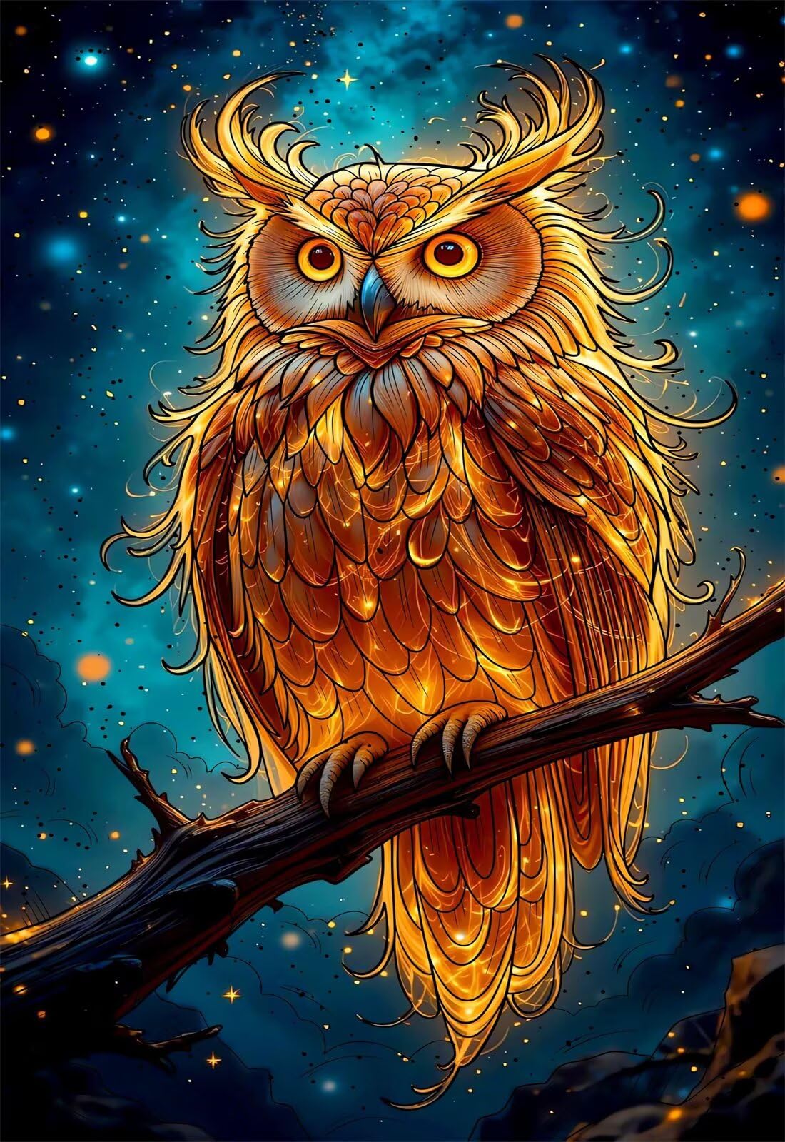 Puzzle 2000 Pezzi Gufo Cielo Stellato Puzzle Classici, Giochi Rilassamento e Intelligence, Puzzles Impossible, Idea Regalo Uomo e Donna