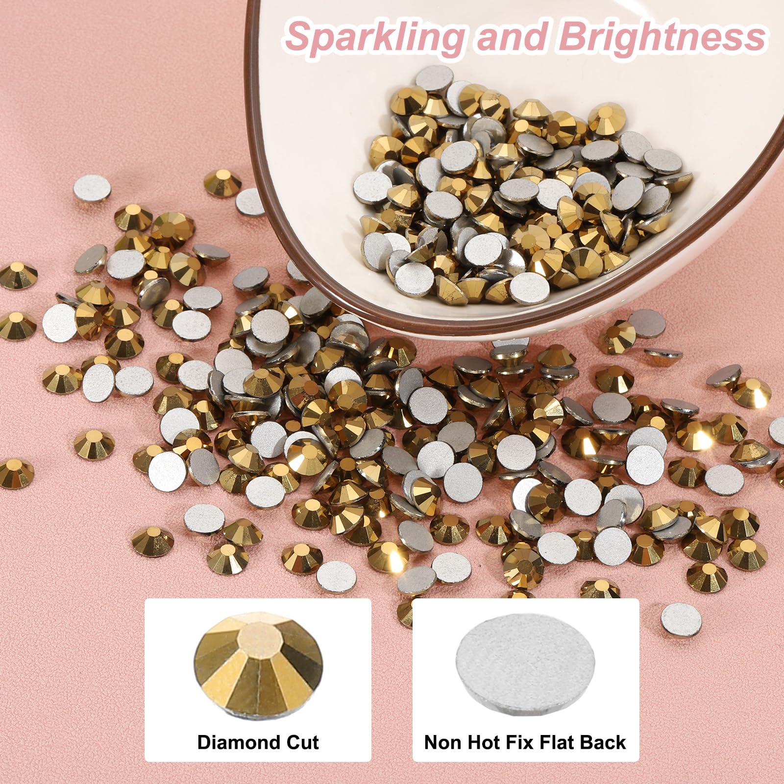 PATIKIL 400Pcs SS30 Cristaux Ronds À Dos Plat 6.3-6.5mm Strass