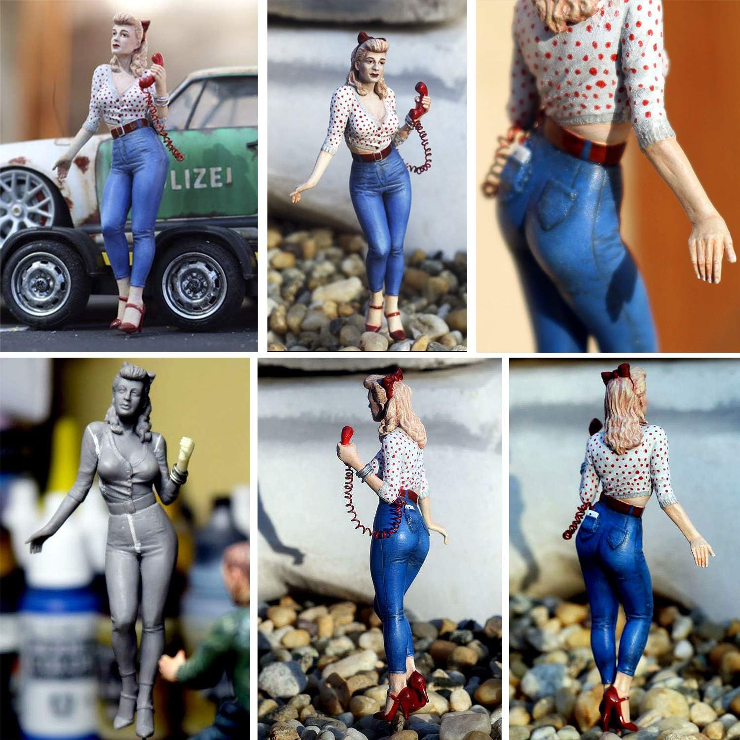 Plastic Model Miniatures Kit - Pin-up Series a Short Stop Kit No 1 - Scale Plastic Models - Figures for Dioramas - Plastic Model Kit to Build for Adults - WW2 Models – 1:24 Scale Model
