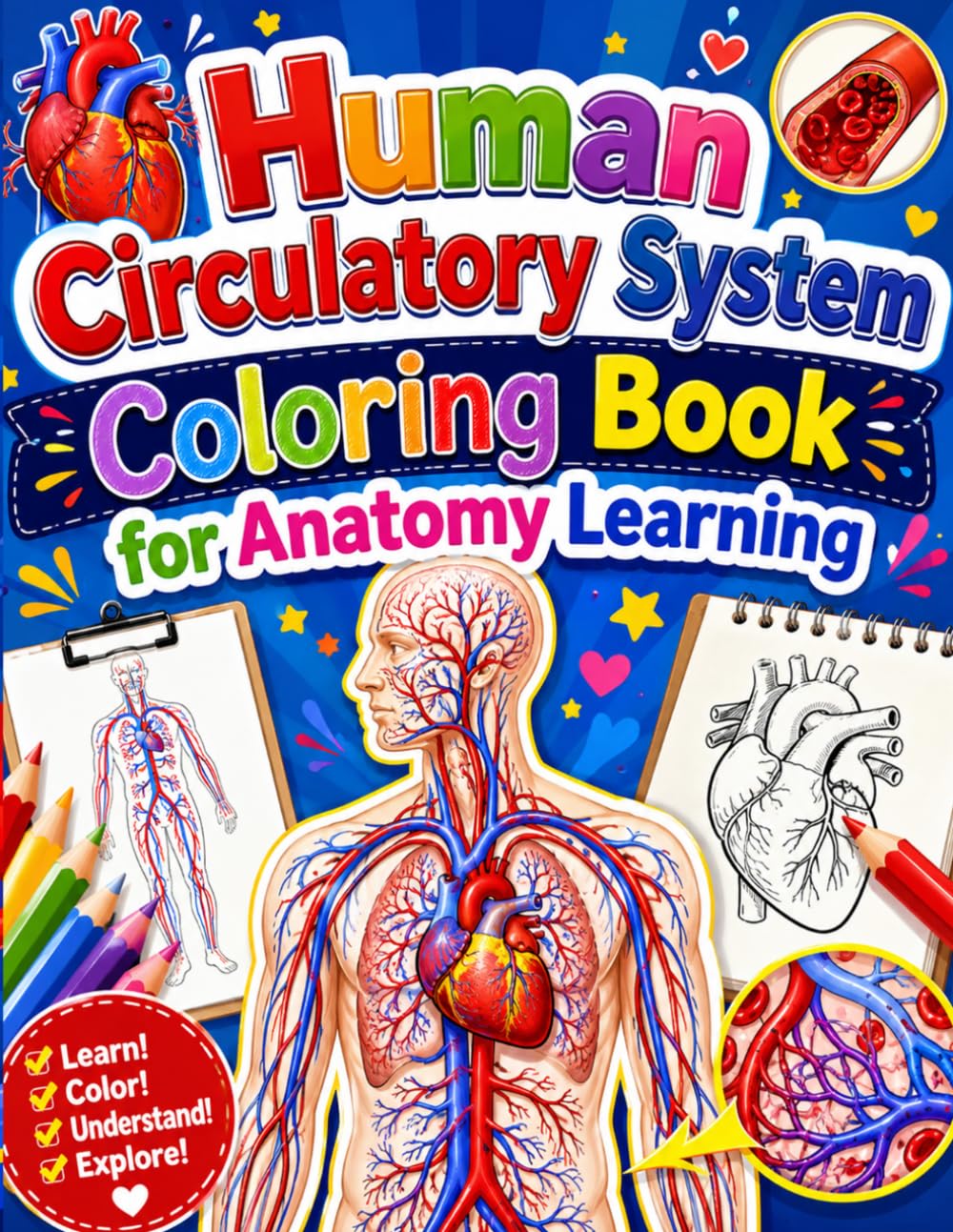 Human Circulatory System Coloring Book for Anatomy Learning