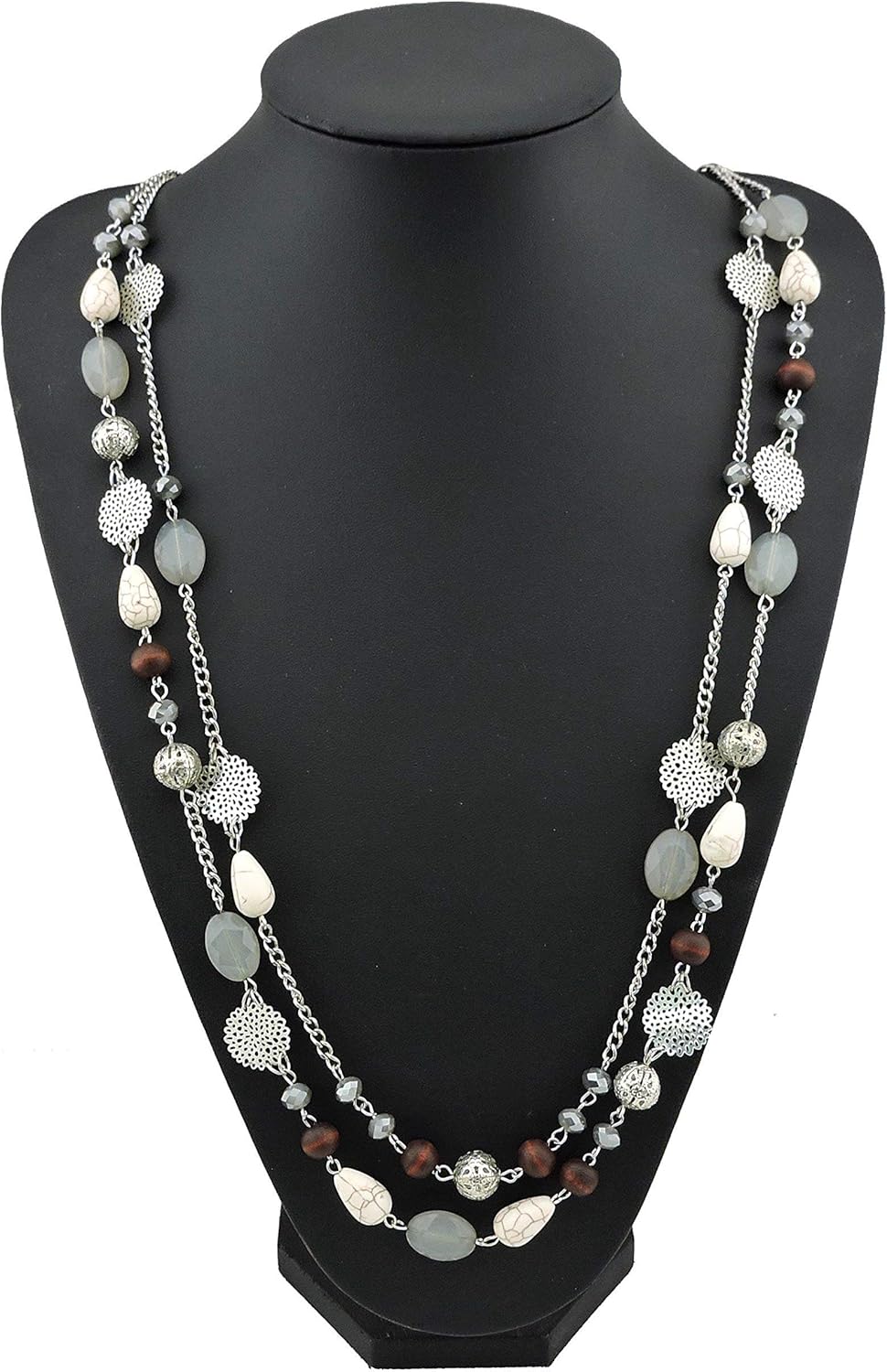 Bocar Long Necklaces for Women Trendy, Boho Layered Crystal Beaded Collar Necklaces for Women, Fashion Statement Necklaces Jewelry - Image 4