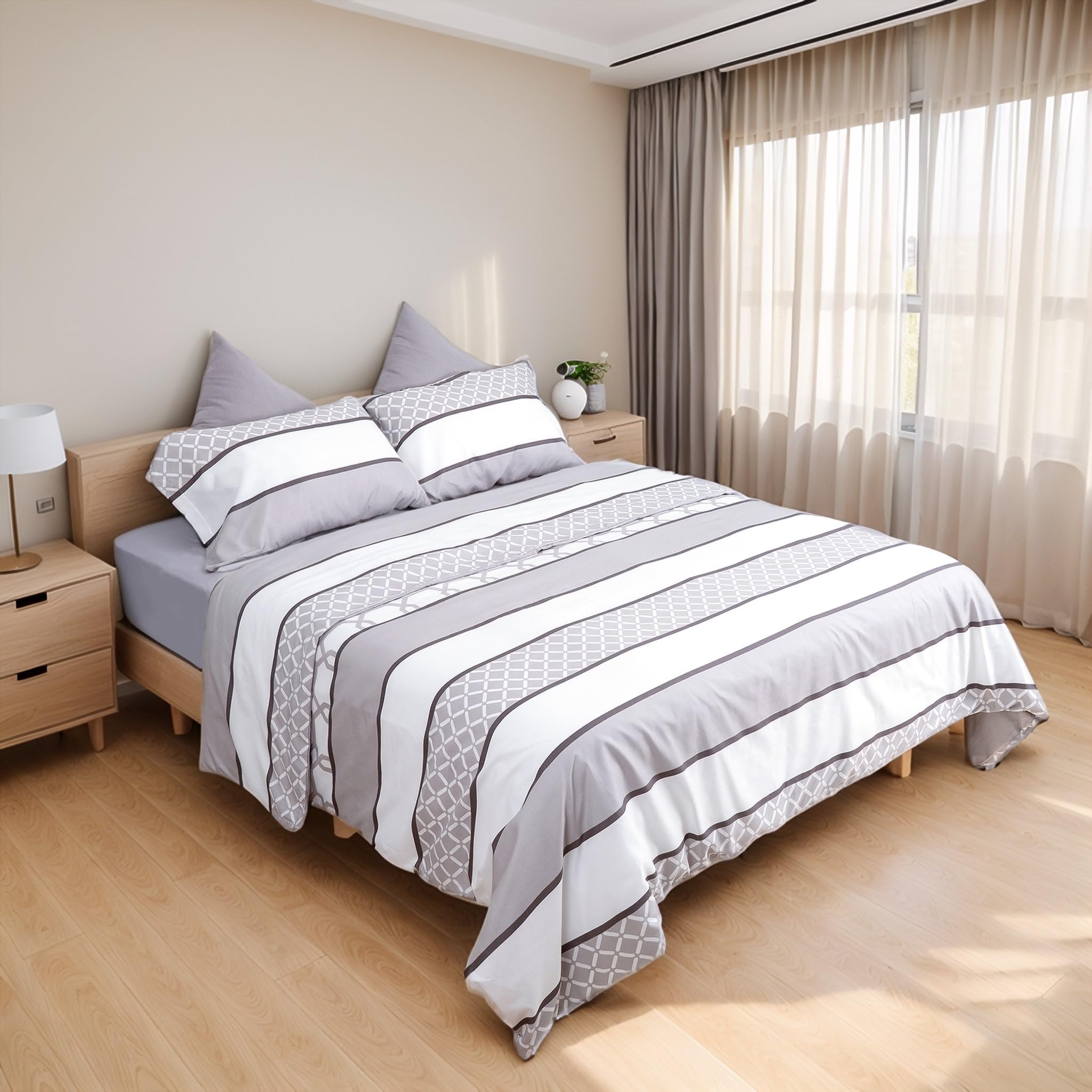 Etrexonline Juego de Funda Nórdica 3 Piezas Cama 135 Microfibra Extra Suave Transpirable - 1 Funda Edredón 220x220 cm y 2 Fundas de Almohada 50x70 cm (Eucalipto) — view 27