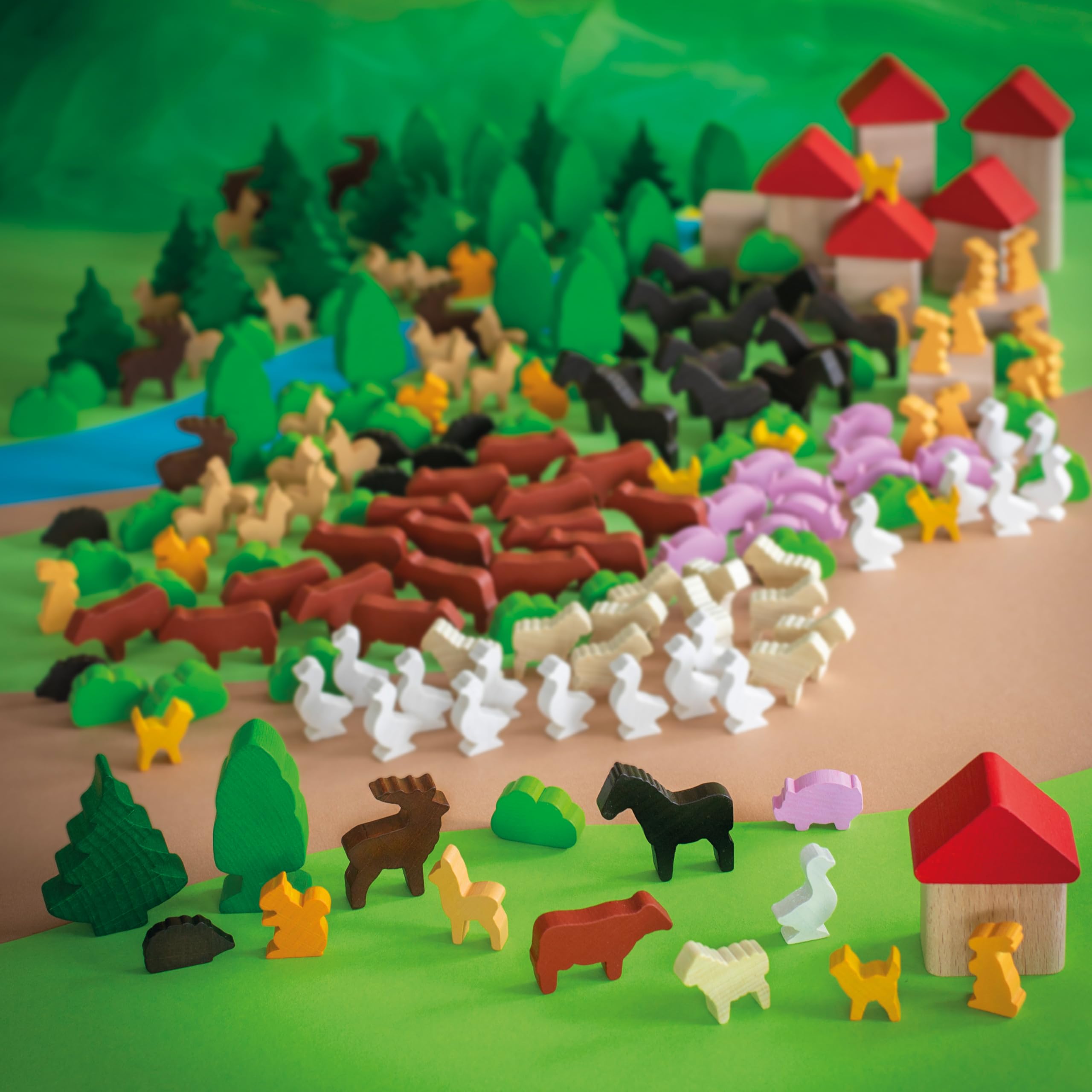 Erzi 41370 Spielfiguren aus Holz für Kinder, Fördert die Kreativität | und Feinmotorik, Spielwelten gestalten