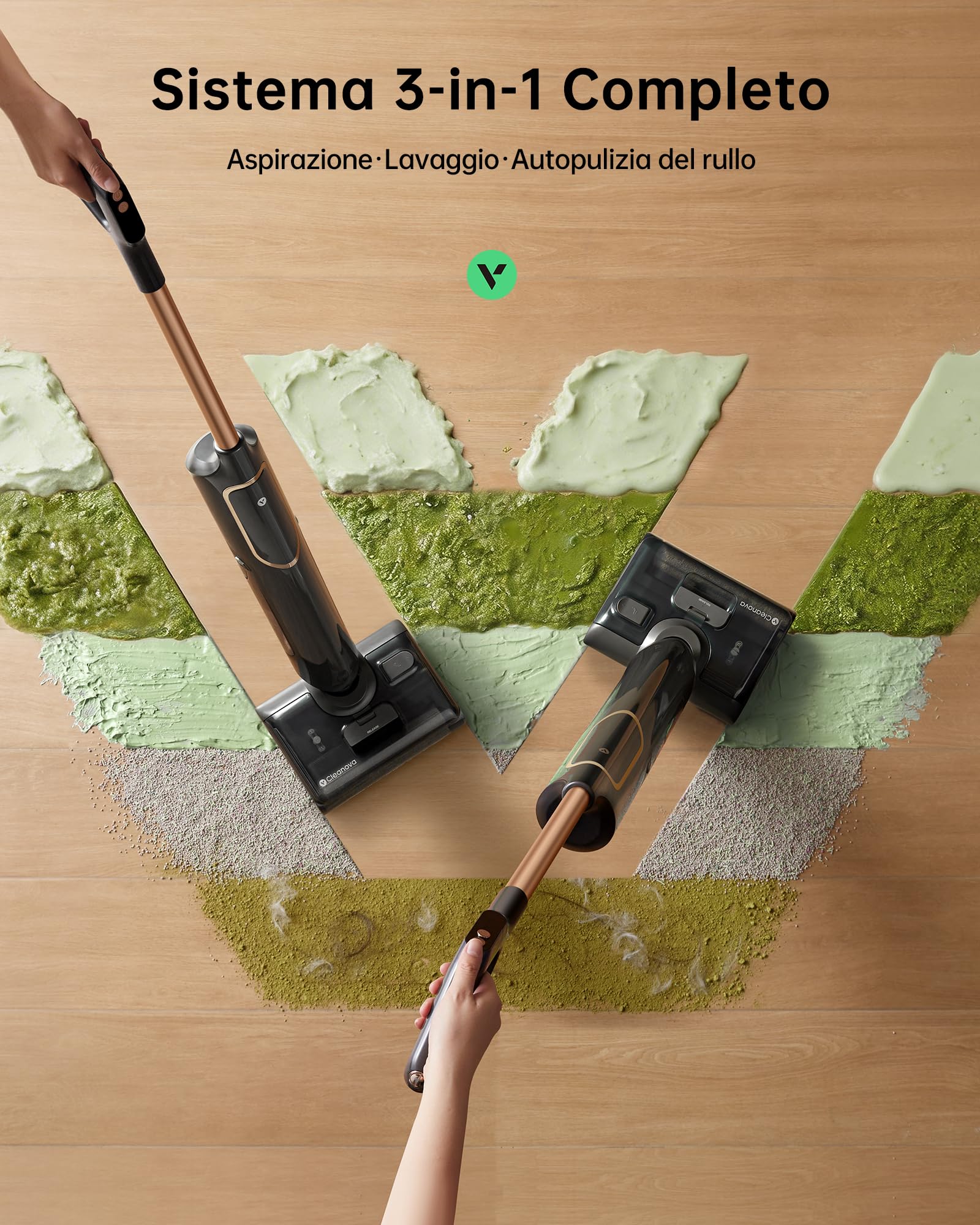 Vexilar X7 Aspirapolvere Lavapavimenti Senza Fili 20000 Pa, 180° Reclinabile, Autopulizia, Autonomia 40 Min, Doppio Serbatoio, Pulizia Bordi, Lavapavimenti Aspirapolvere Senza Filo,Subito Asciutti