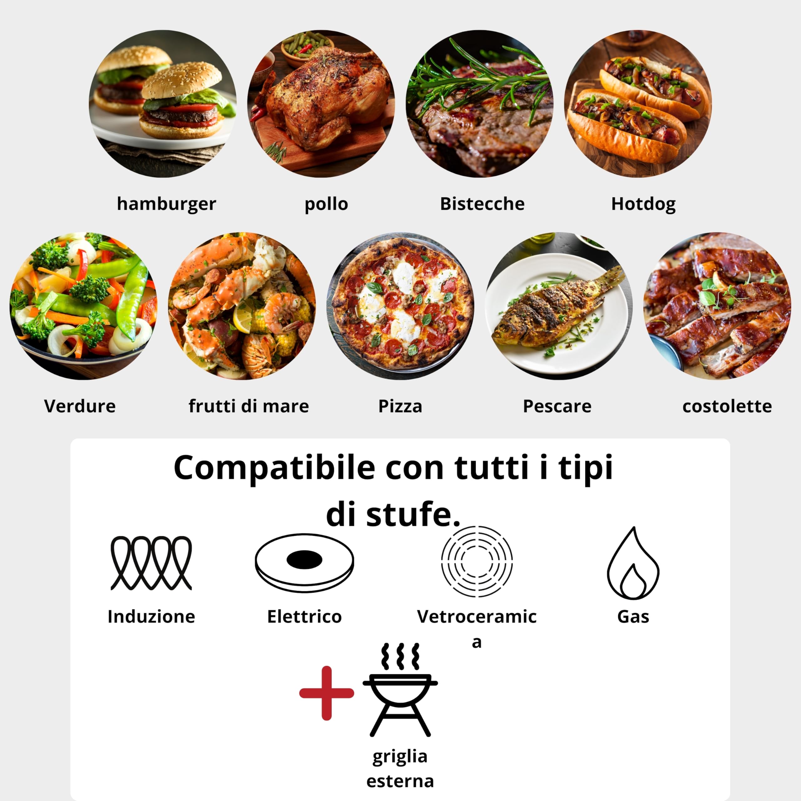 Padella preferita – Teppanyaki con manici laterali, 41 x 24 cm, per tutti i piani cottura e forno