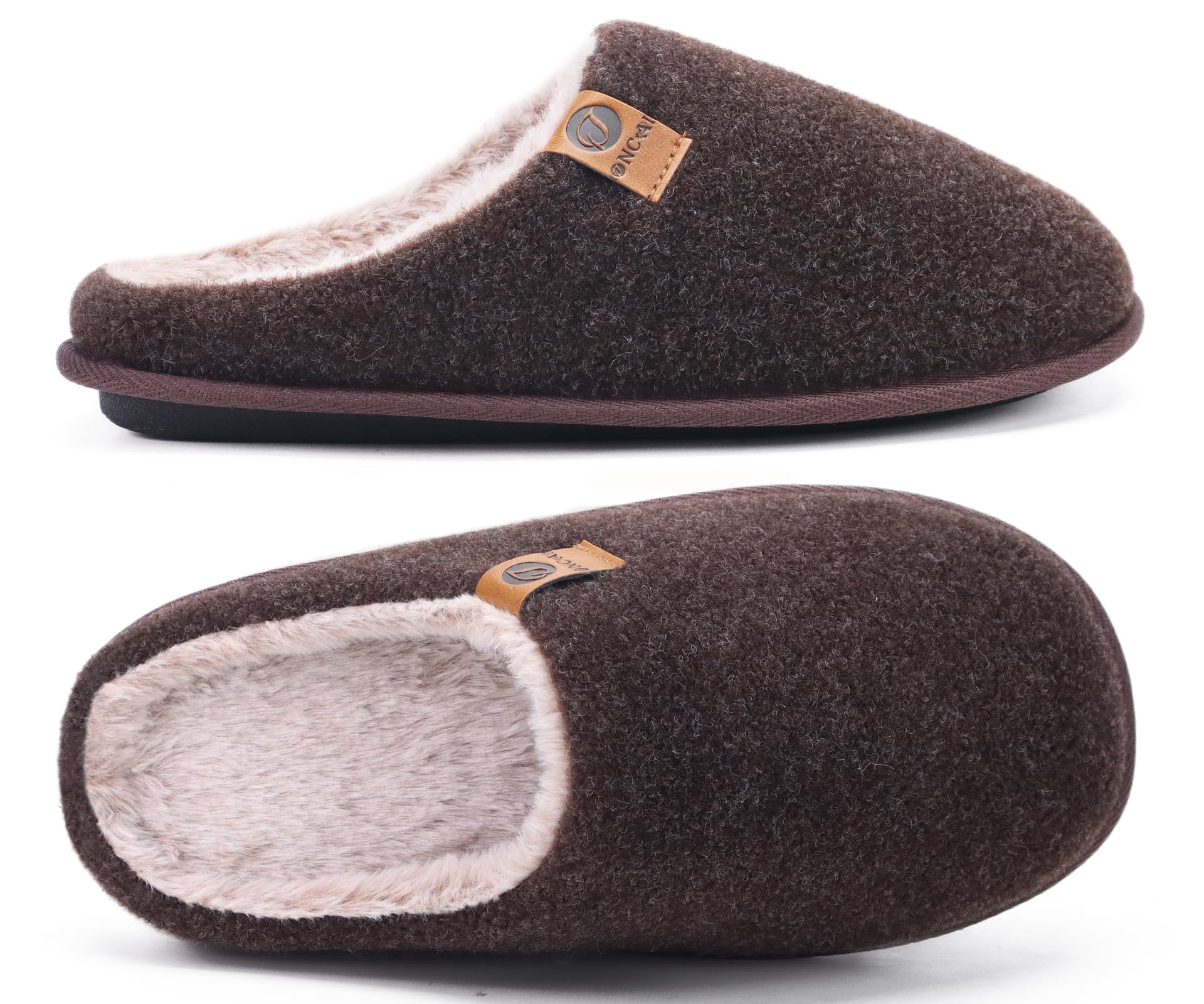 ONCAI Pantofole da Uomo Invernali, Comoda Memory Foam Calde Scarpe da Casa in Lana Con Suola Antiscivolo Taglia 40-49 EU