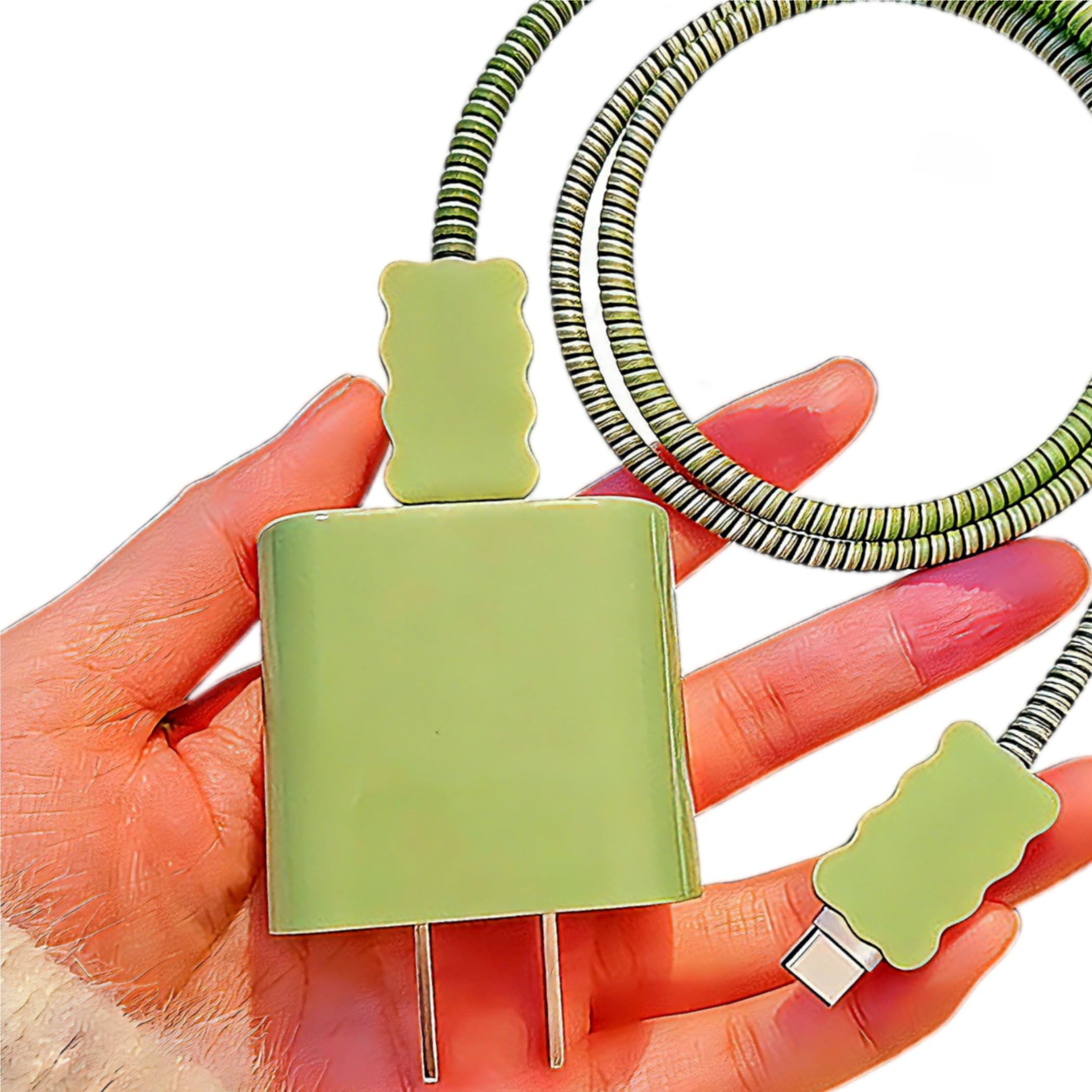 Protector de cable para iPhone 20W de silicona suave con diseño ondulado 8
