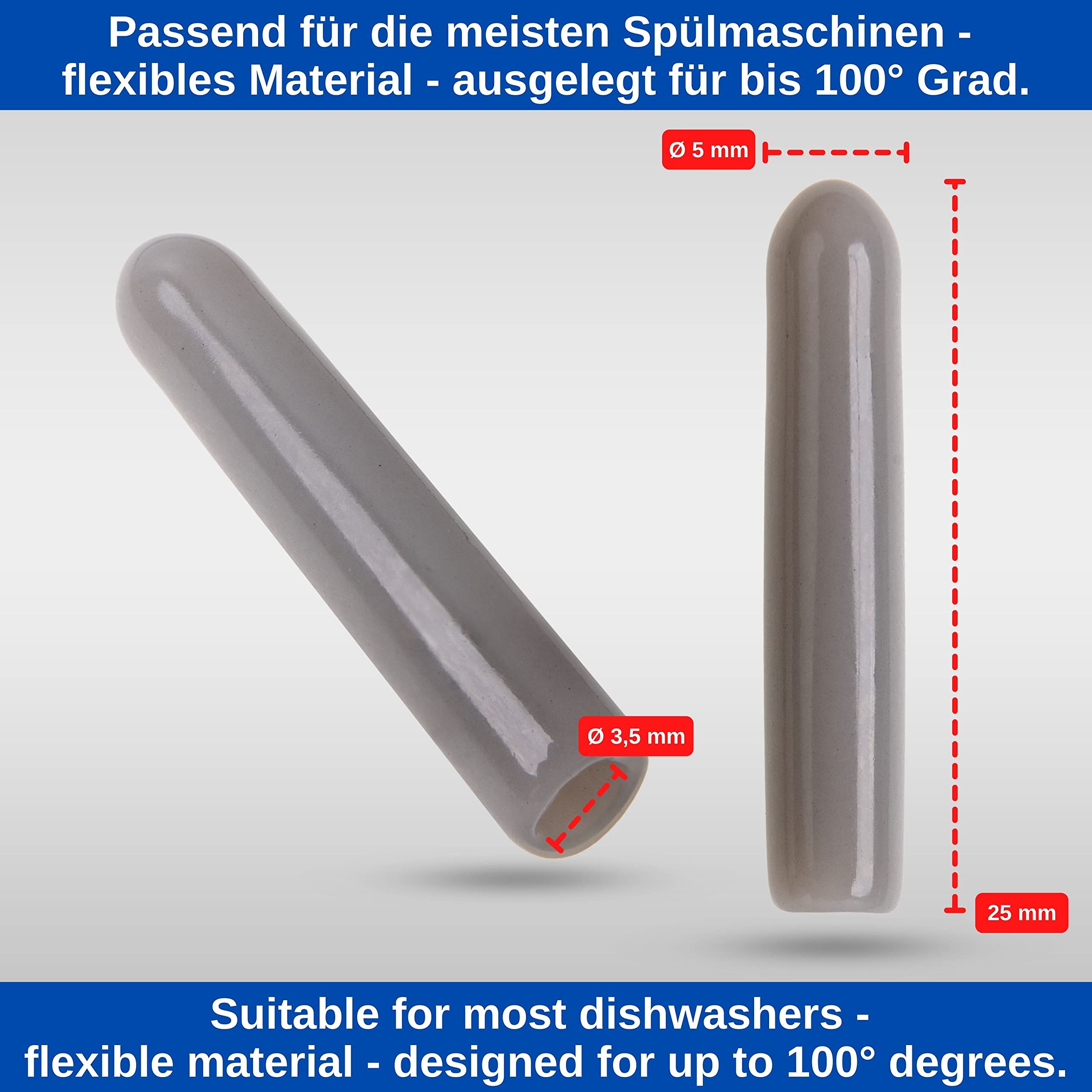 Tappi Protezione Cestello Lavastoviglie - 40 Pezzi Silicone Grigio, Ø5mm - Foto 8