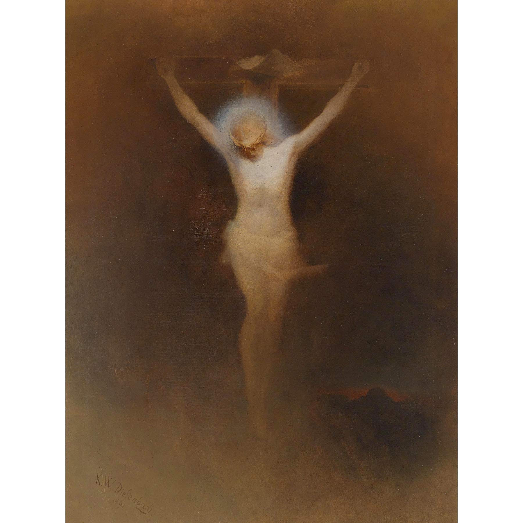 Artery8 Diefenbach Christ On The Cross Painting Large Wall Art Poster Print Thick Paper 18X24 Inch