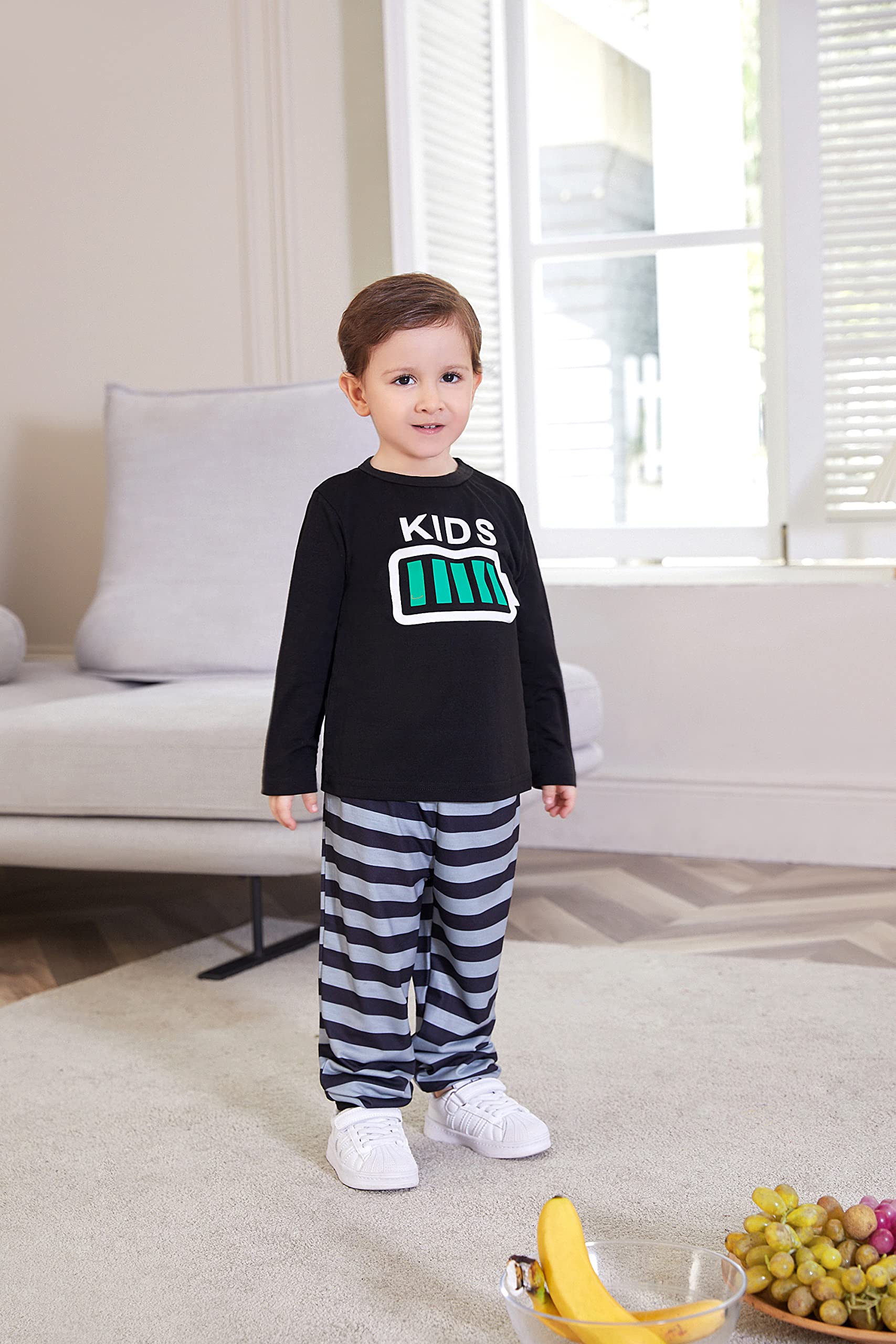 Borlai Conjunto de Pijamas Familiares Conjunto de Ropa de Dormir de algodón Conjunto de Pijamas para Mujeres Hombres niños bebé