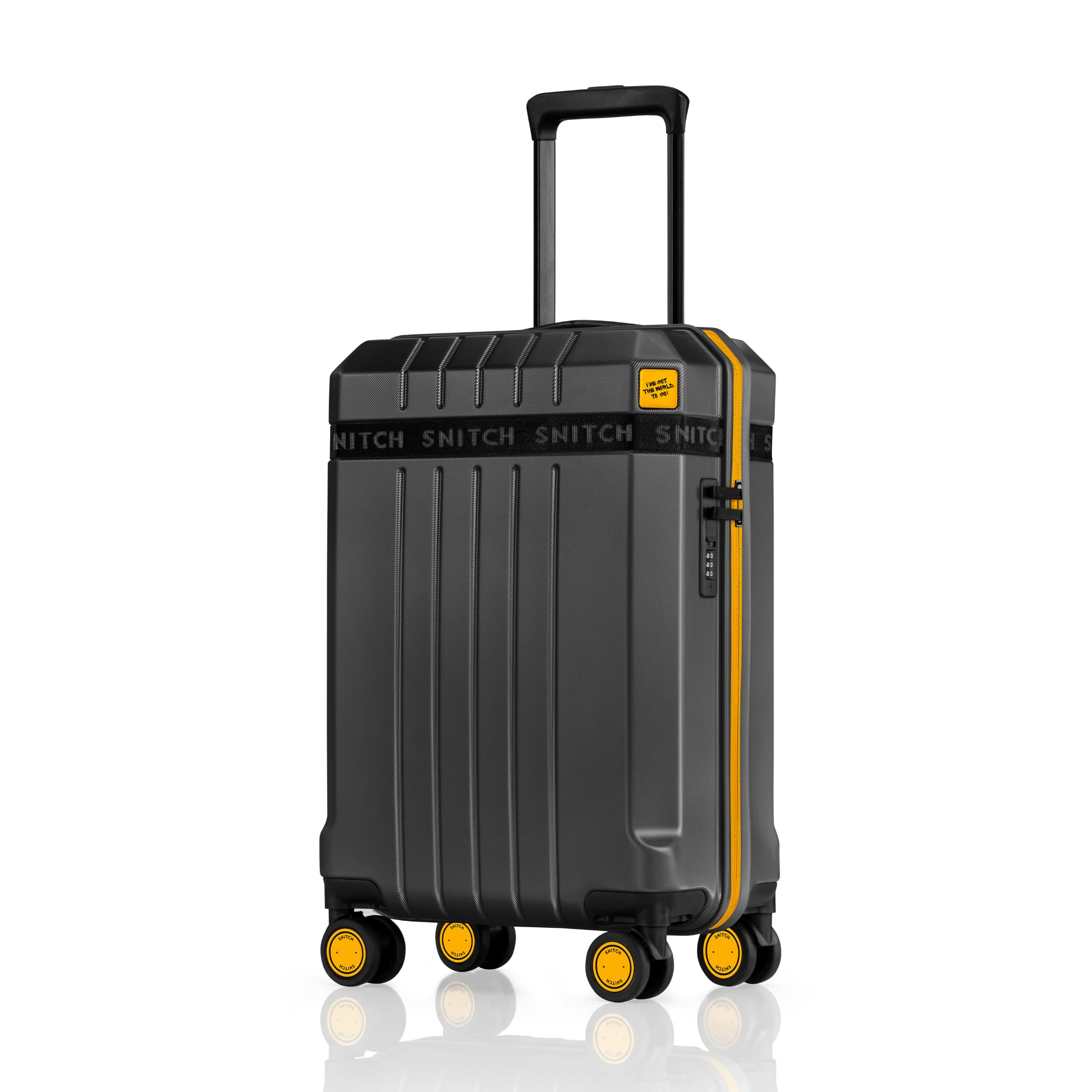 snitch VITTO Cabin Size Black Polycarbonate Hard Travel Suitcase - Trolley Bag Small & Luggage with 8 Wheels, Premium Lock, Wet Pouch & Free Shoe Bag-picture-30