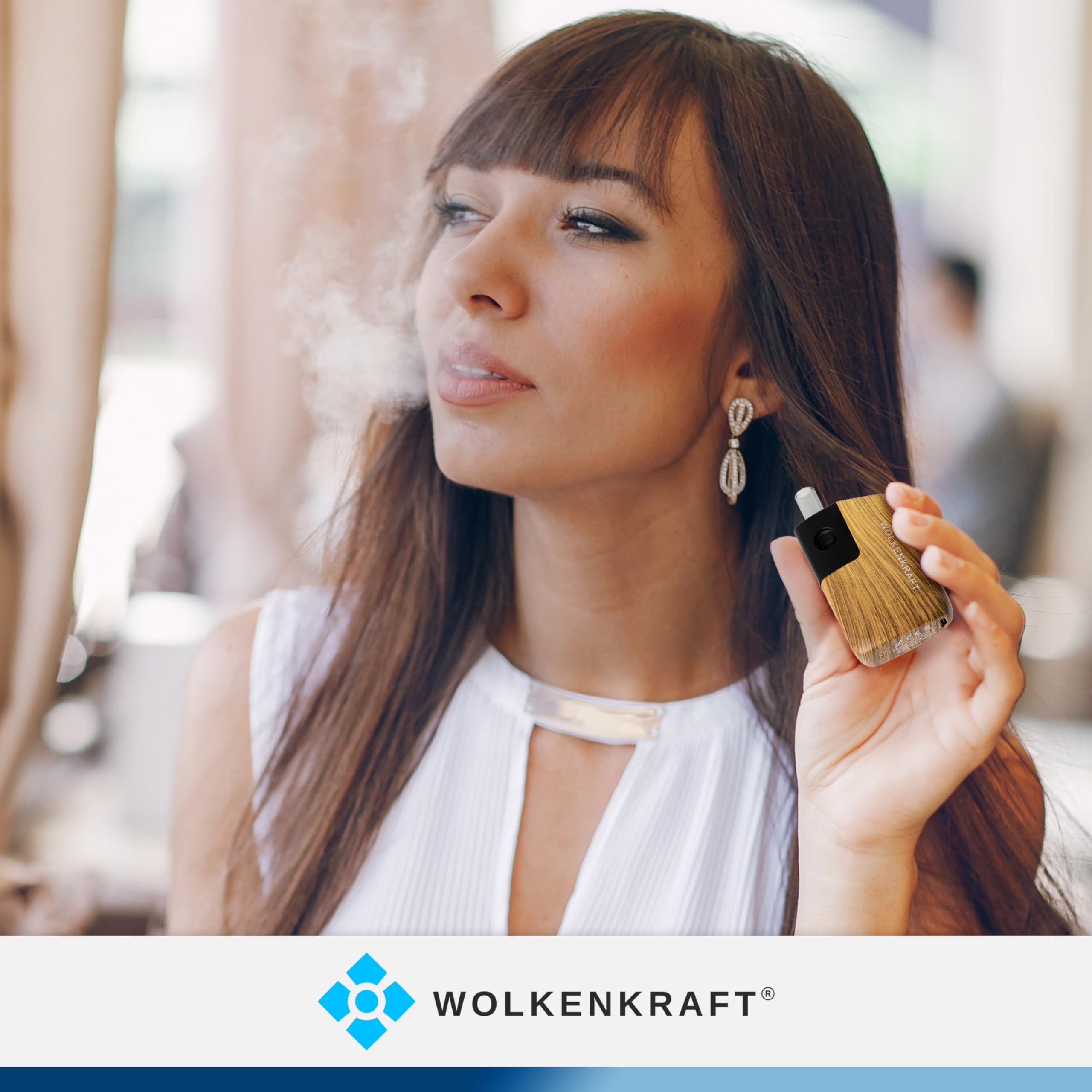 WOLKENKRAFT FX MINI ULTRA Premium Vaporizer *Holzoptik* | Für Kräuter & Extrakte | USB-C | magnetisches Mundstück | Titankammer | 100 - 220 °C | 3 - 5 Min. Timer | 100% Konvektion
