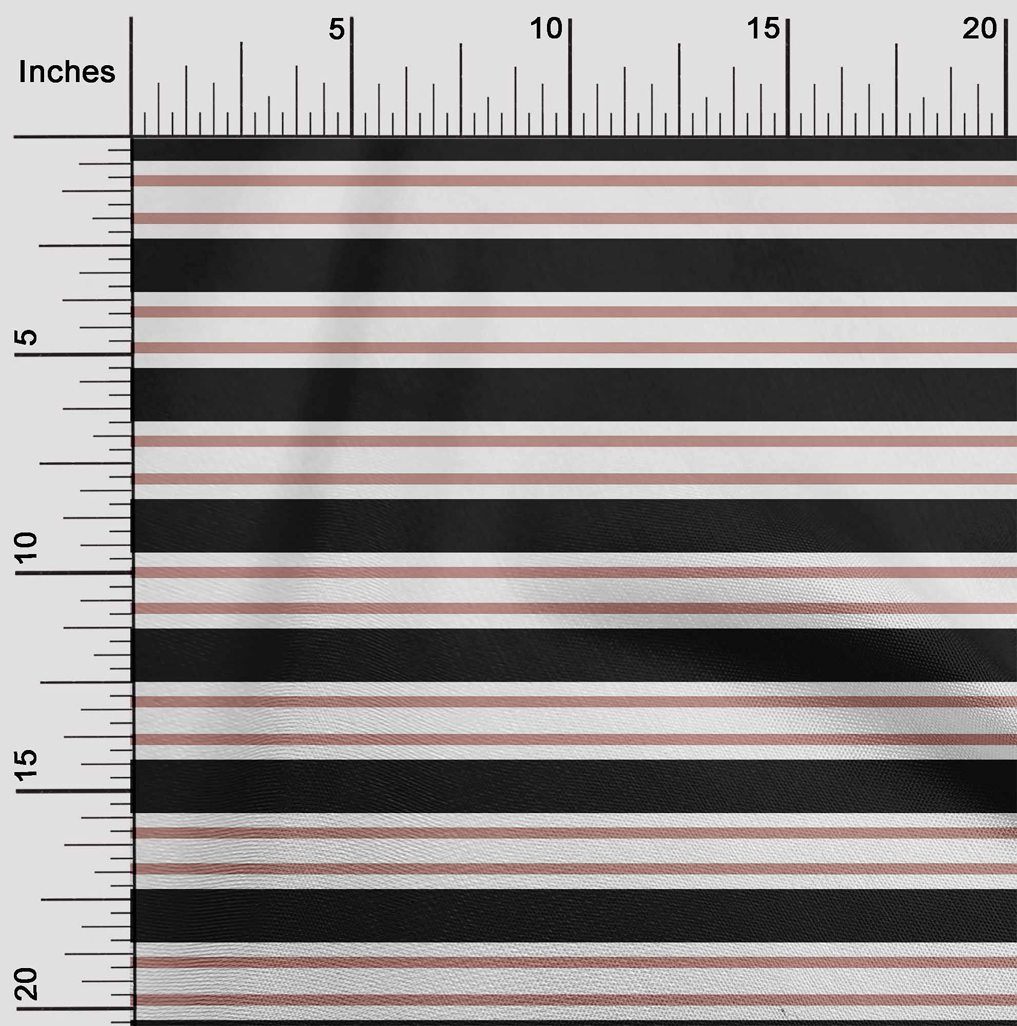 oneOone Cotton Poplin Black Fabric Stripes Craft Projects Decor Fabric Printed by The Yard 56 Inch Wide-HVF