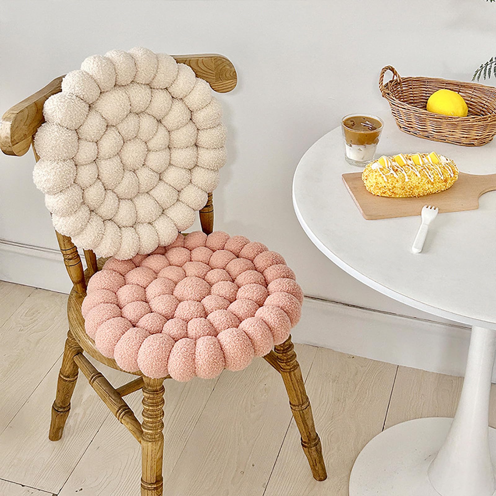 Rundes Plüschkissen für Kinder-Sofa, Stuhl, Zuhause, Büro und Garten, Dekoration, Beige