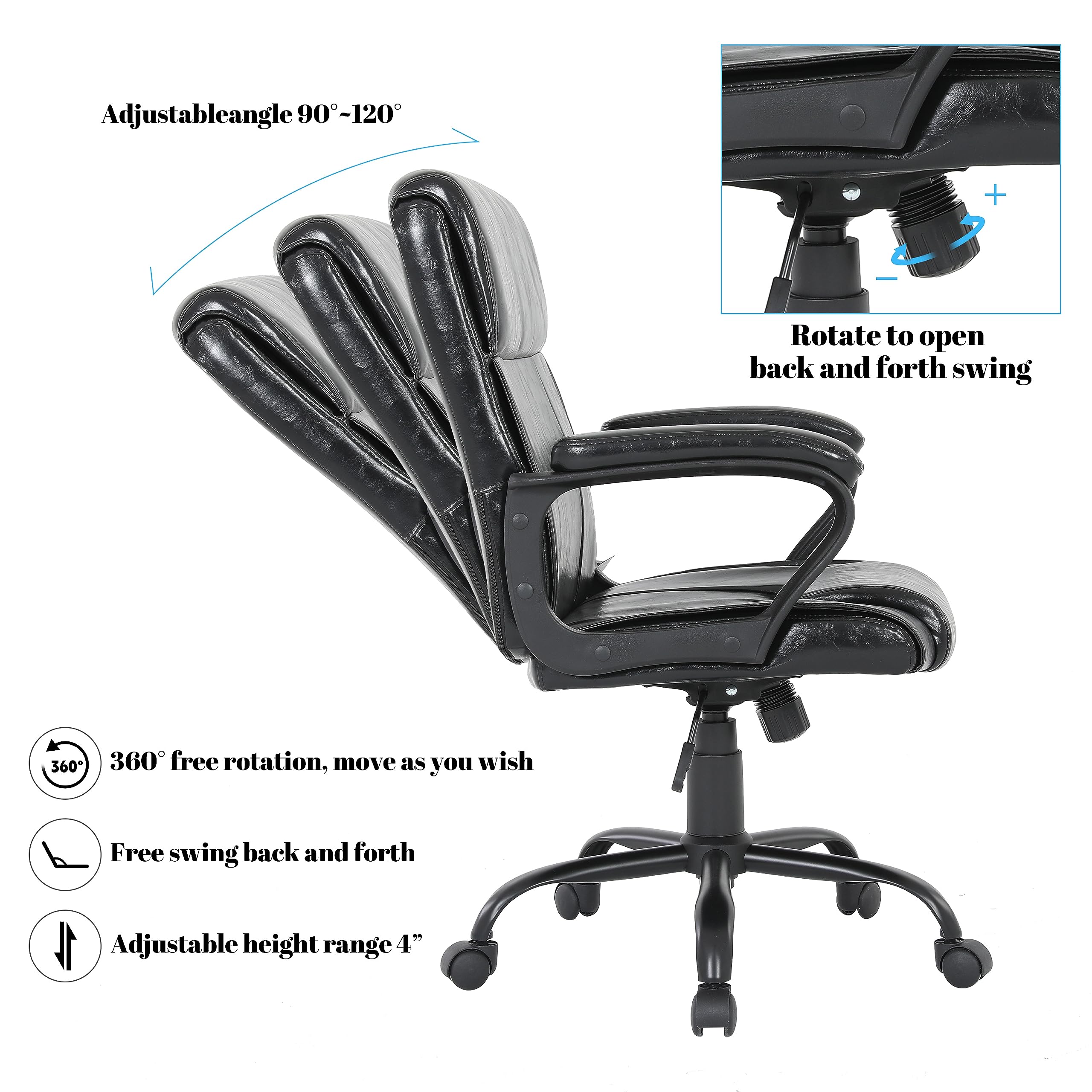 AISALL Sedia da Ufficio con Supporto Lombare, Poggiatesta e Altezza Regolabili, Capacità di Carico 350 kg, Schienale in Rete con Funzione di Inclinazione, Braccioli Ribaltabili, Ergonomica (Grigio